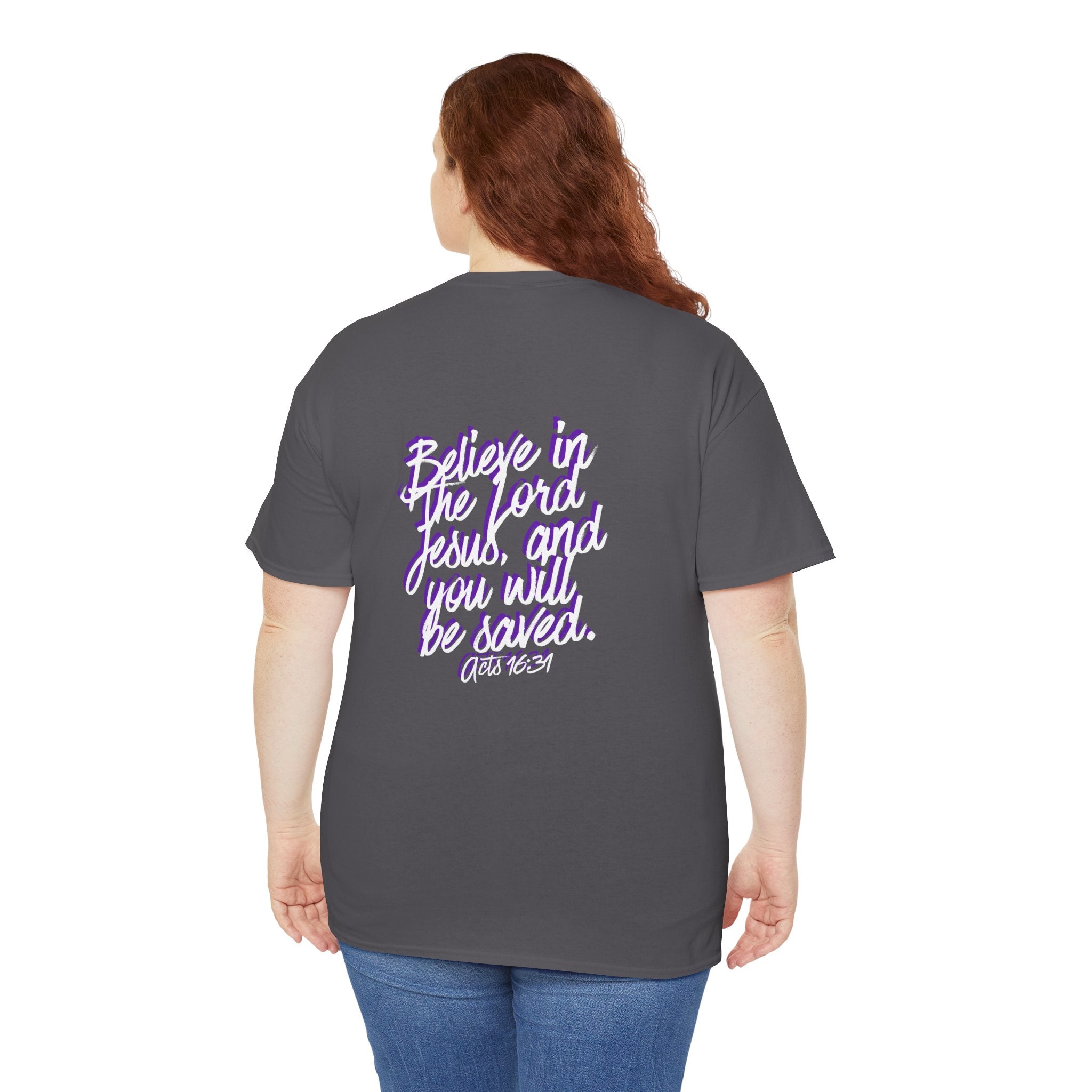 Believe Script Tee — "Believe in the Lord Jesus" Christian Faith T‑Shirt