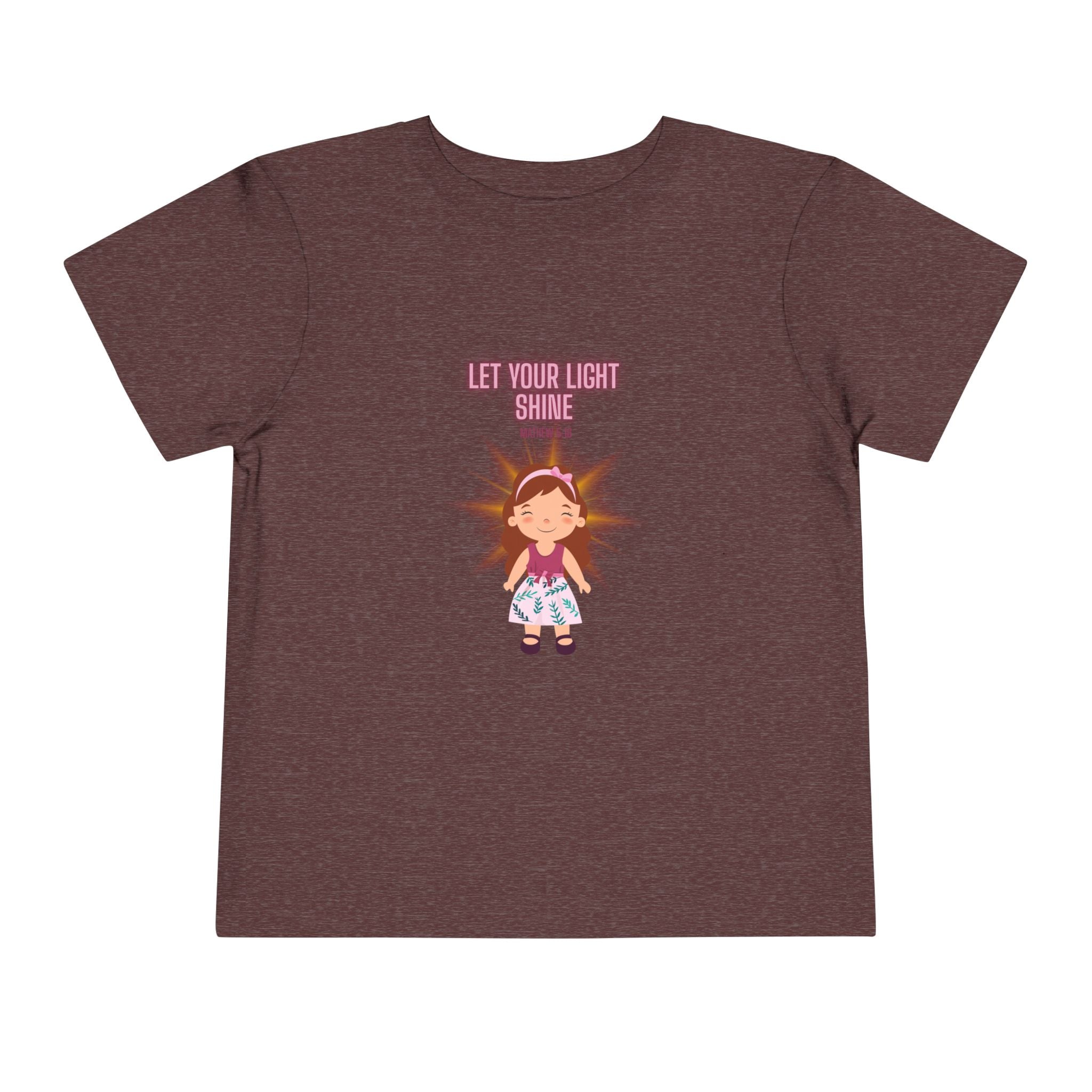 “Let Your Light Shine” Toddler Tee — Cute Girl Sunshine Graphic