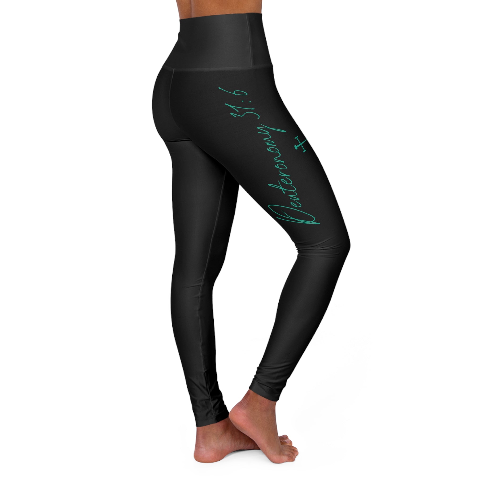 Christian High-Waisted Leggings — Praise the Lord, Deuteronomy 31:6