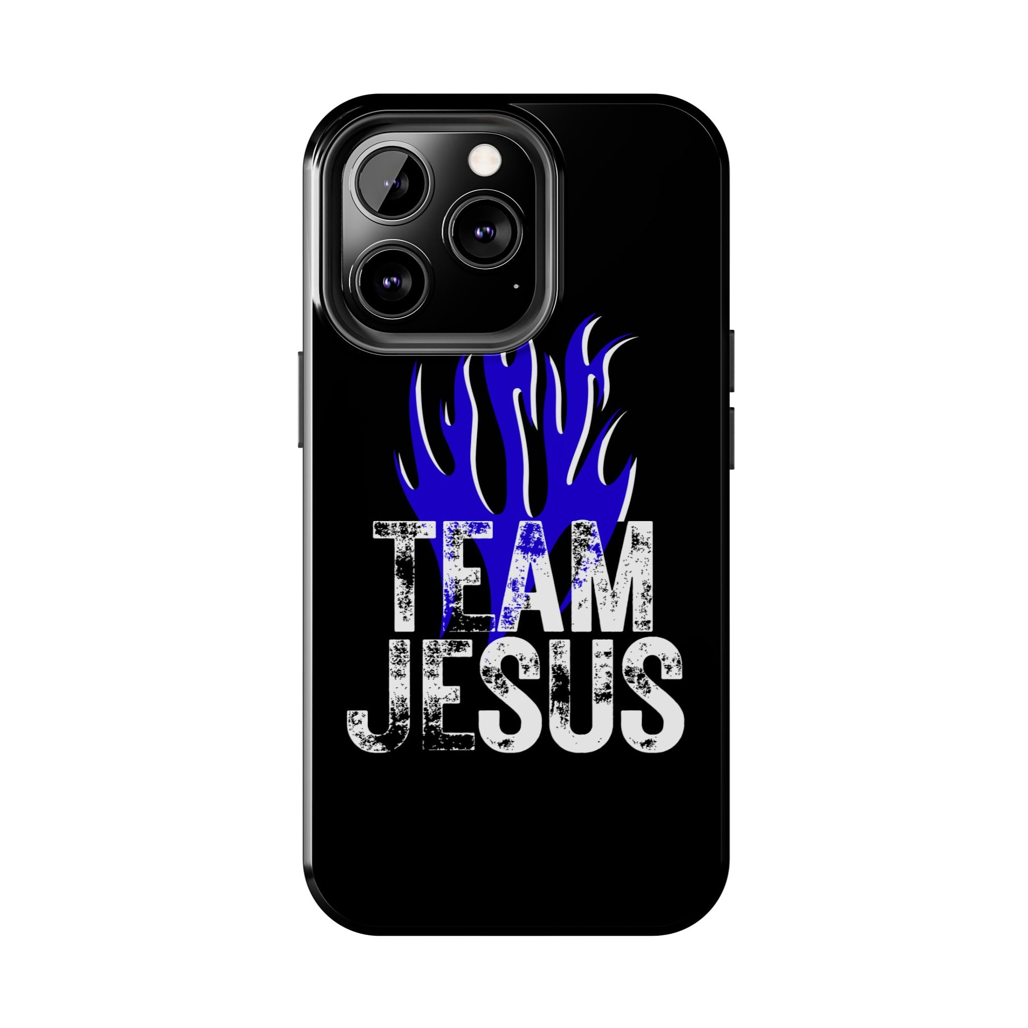 Team Jesus Phone Case — Blue Flame Christian Protective Case