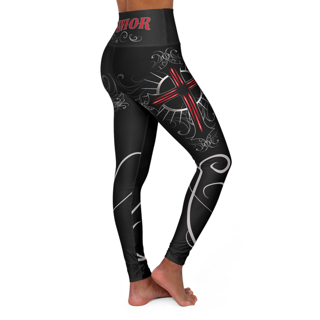 Jesus My Savior High-Waist Leggings — Christian Faith Workout Leggings