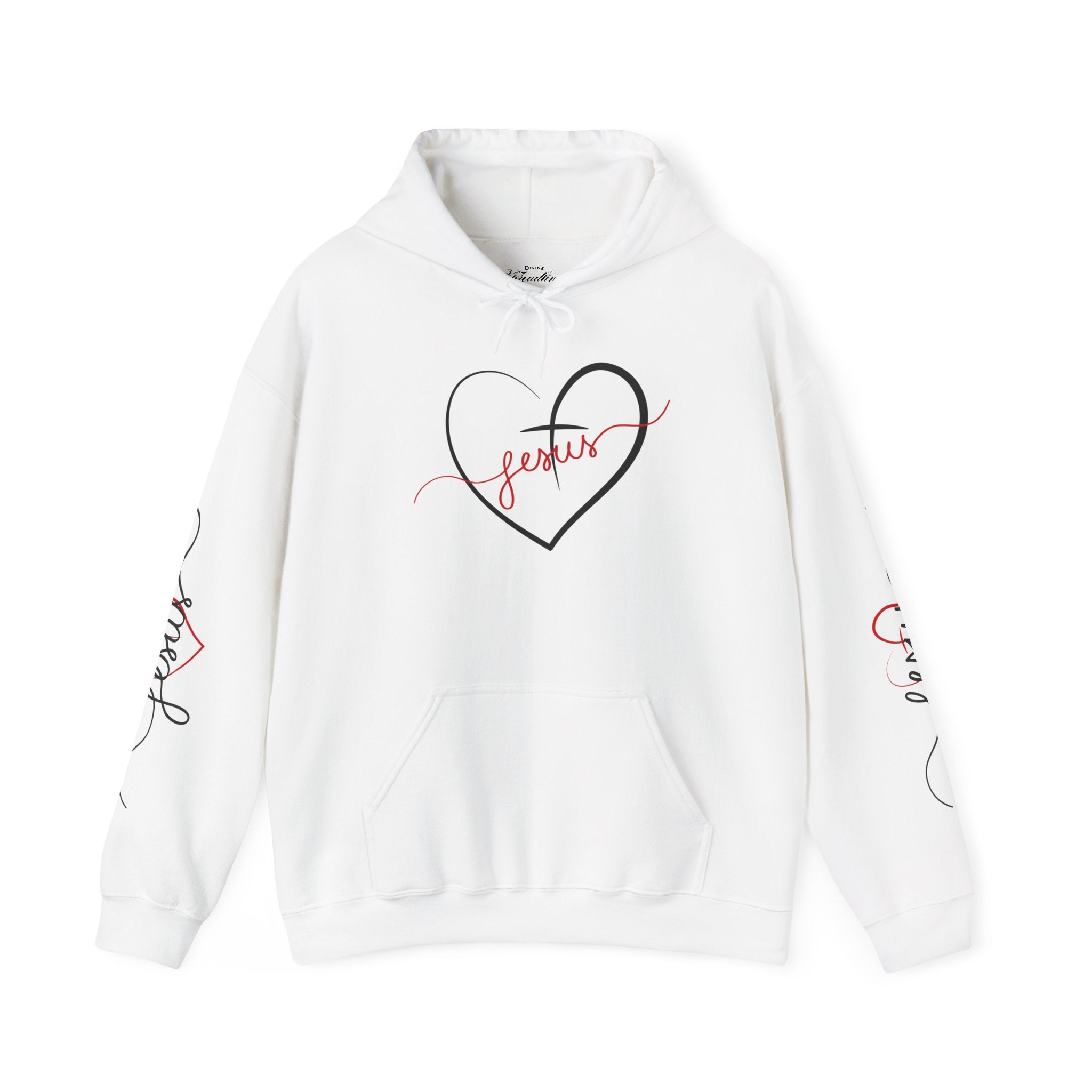 Heart Script "Jesus" Hoodie — Faith Graphic Sweatshirt