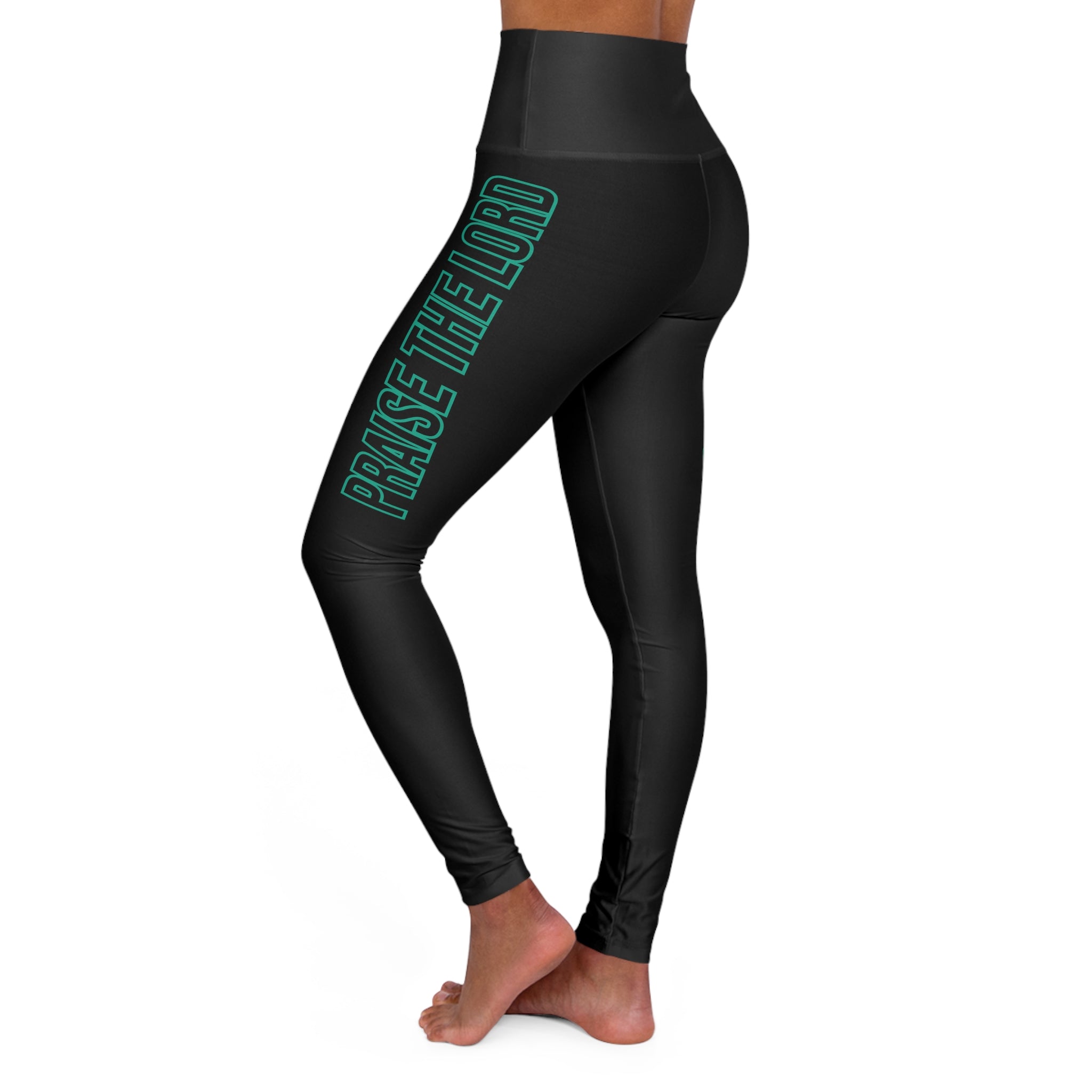 Christian High-Waisted Leggings — Praise the Lord, Deuteronomy 31:6