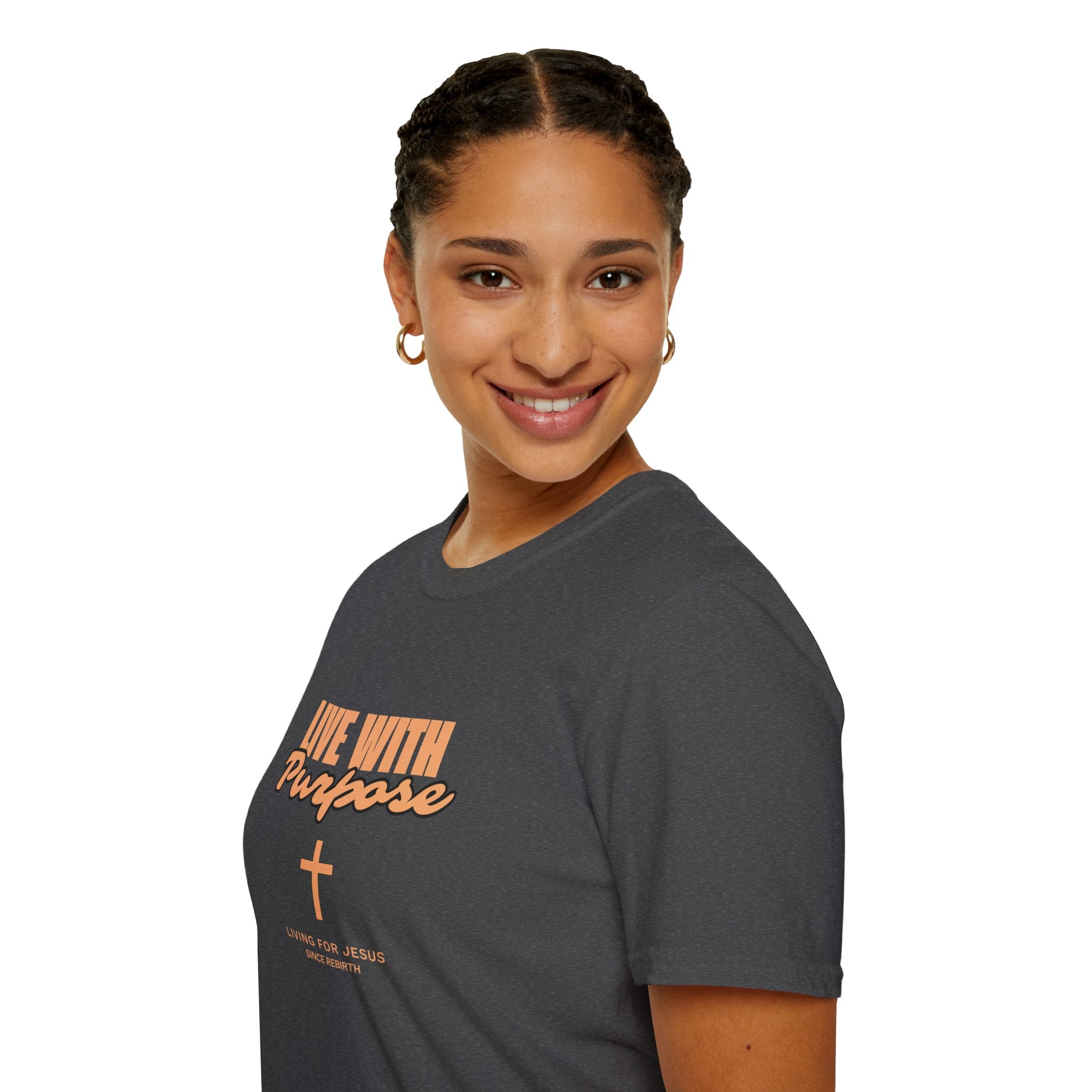 Live With Purpose Christian T-Shirt — "Living for Jesus" Cross Tee
