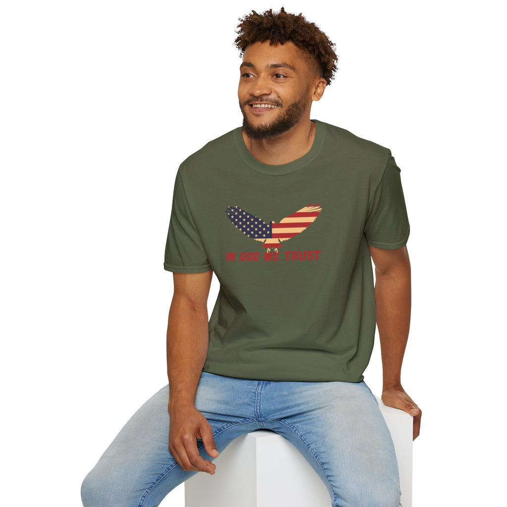 In God We Trust Eagle T-Shirt — Make America Christian Again Cross Tee