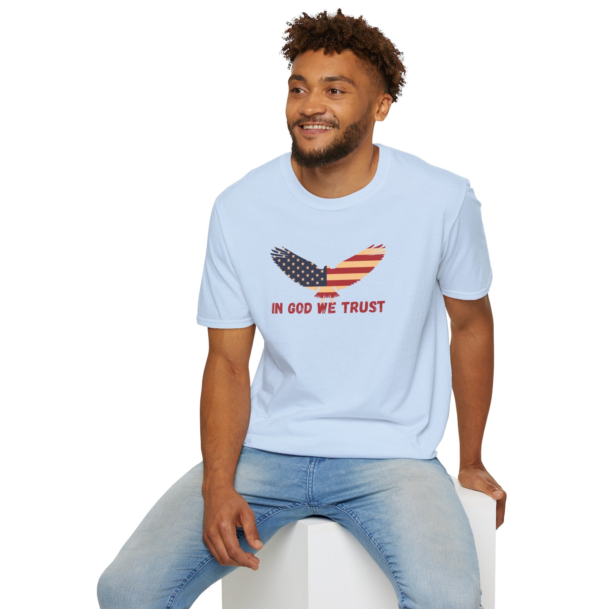 In God We Trust Eagle T-Shirt — Make America Christian Again Cross Tee