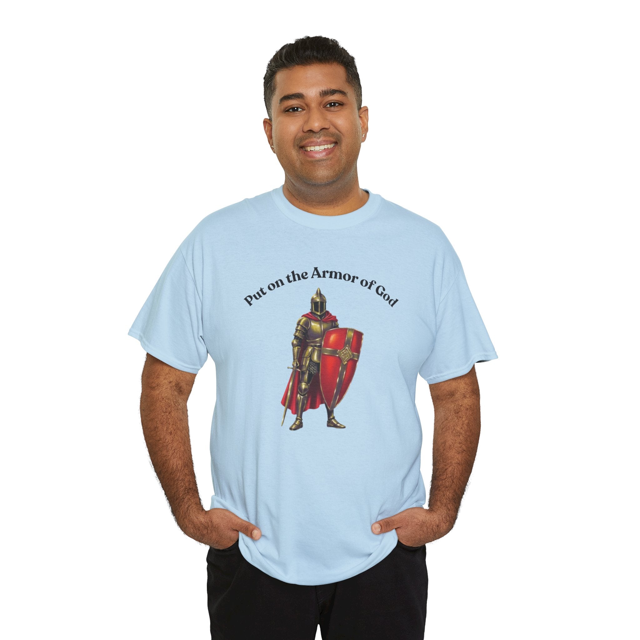 Christian Armor of God T-Shirt — Men's "Put on the Armor of God" Bible Verse Tee