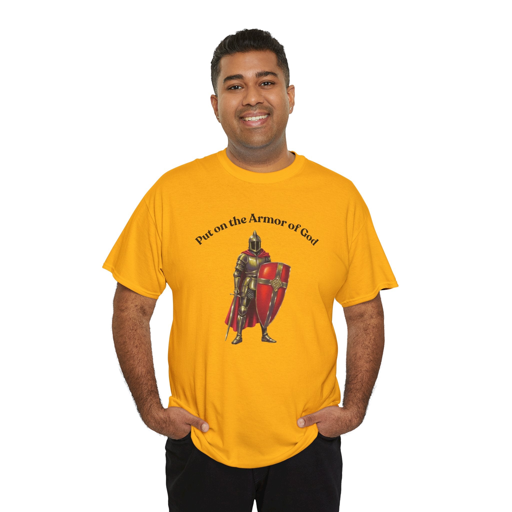 Christian Armor of God T-Shirt — Men's "Put on the Armor of God" Bible Verse Tee