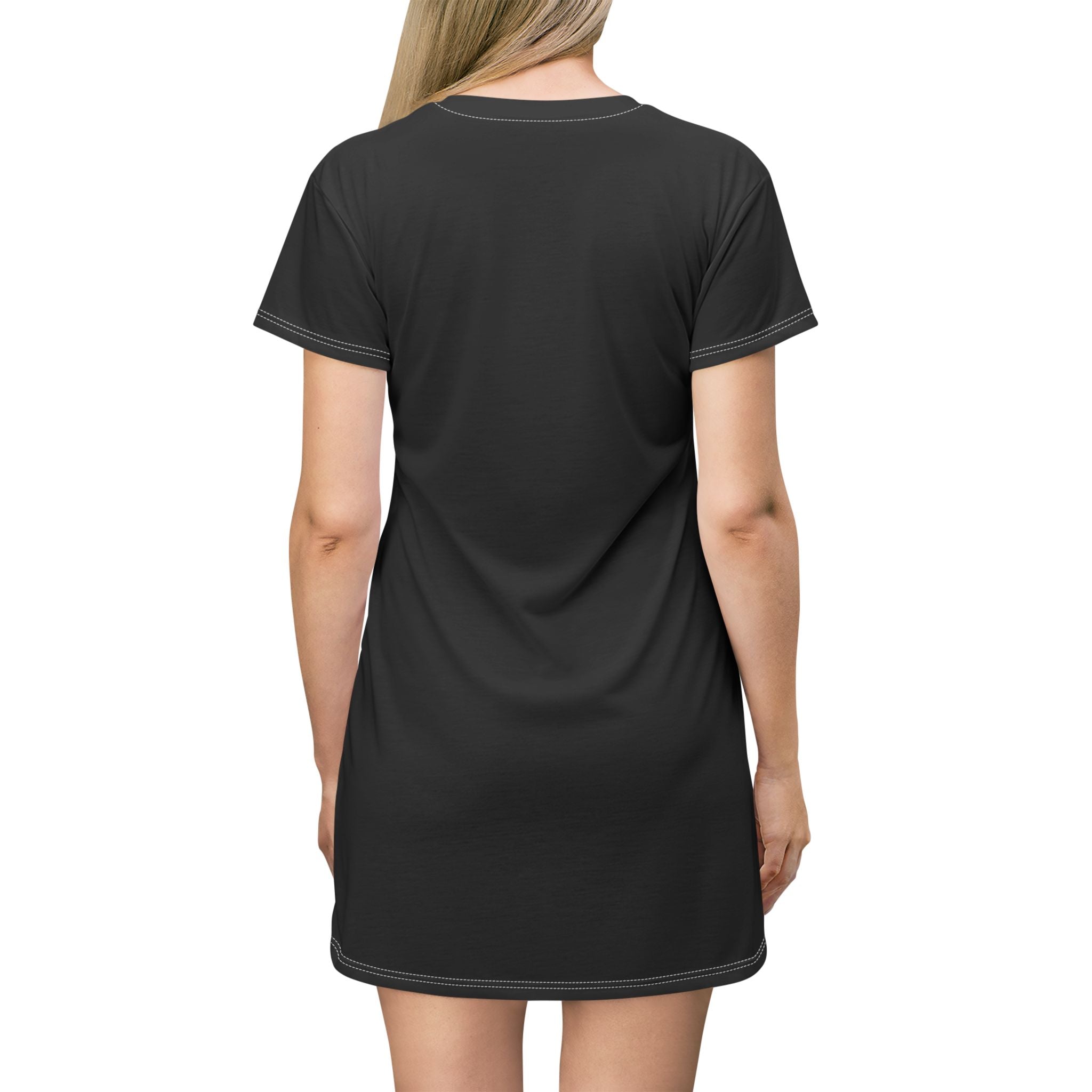 Transformed Butterfly T-Shirt Dress — Black Graphic AOP Dress