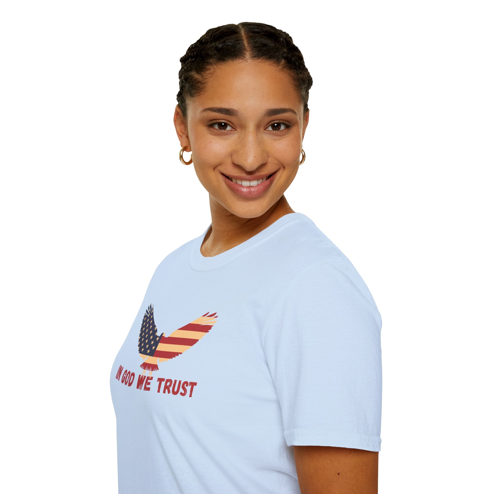 In God We Trust Eagle T-Shirt — Make America Christian Again Cross Tee