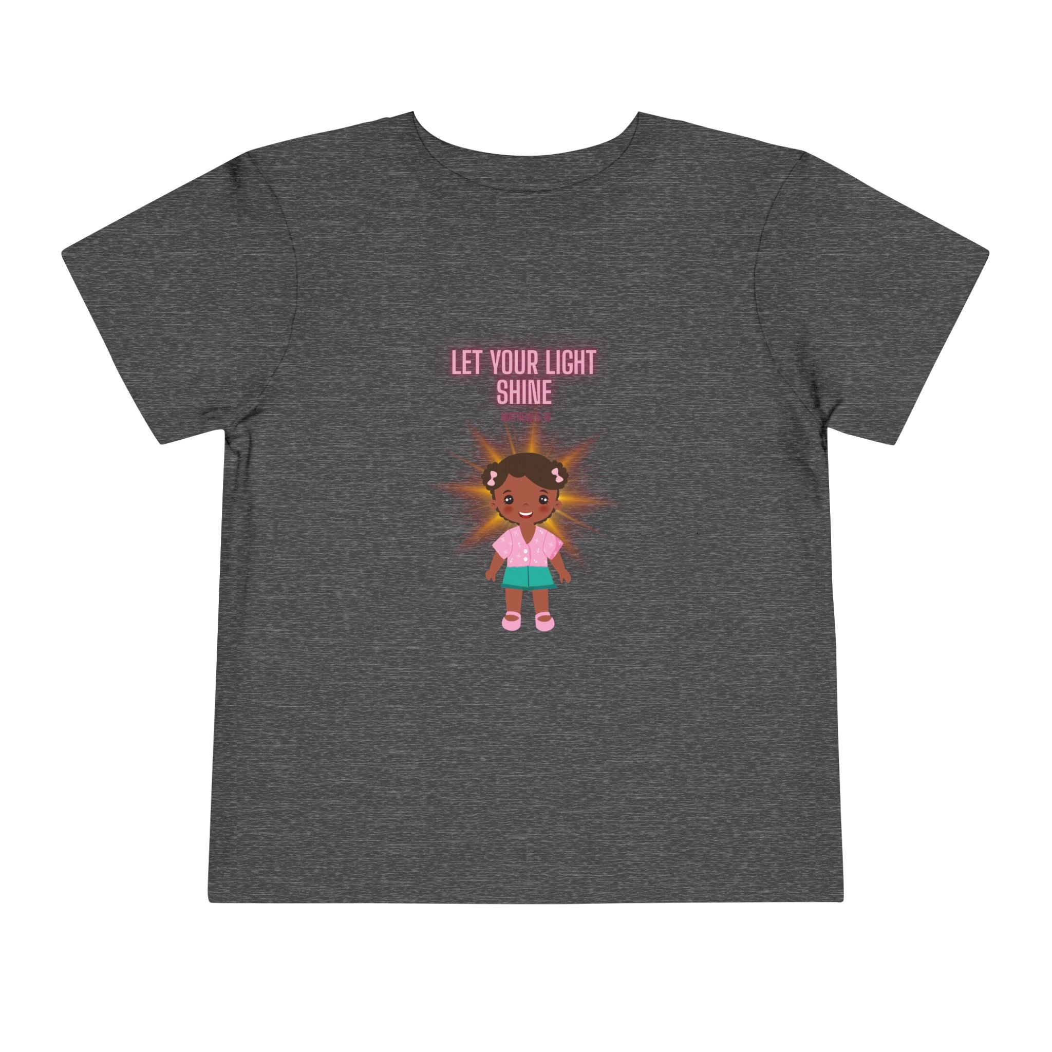 Toddler Tee — "Let Your Light Shine" Cute Girl Graphic