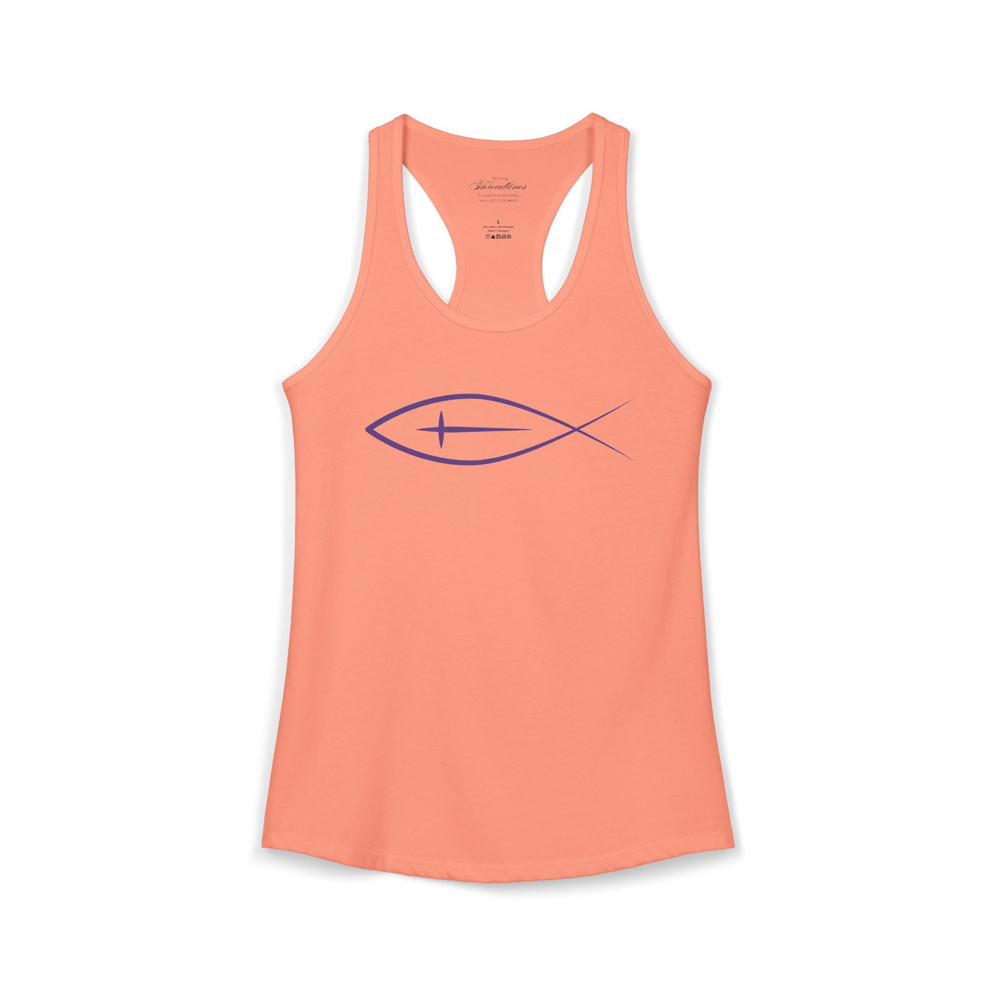 Christian Fish & Cross Racerback Tank — Women's Faith Tank Top