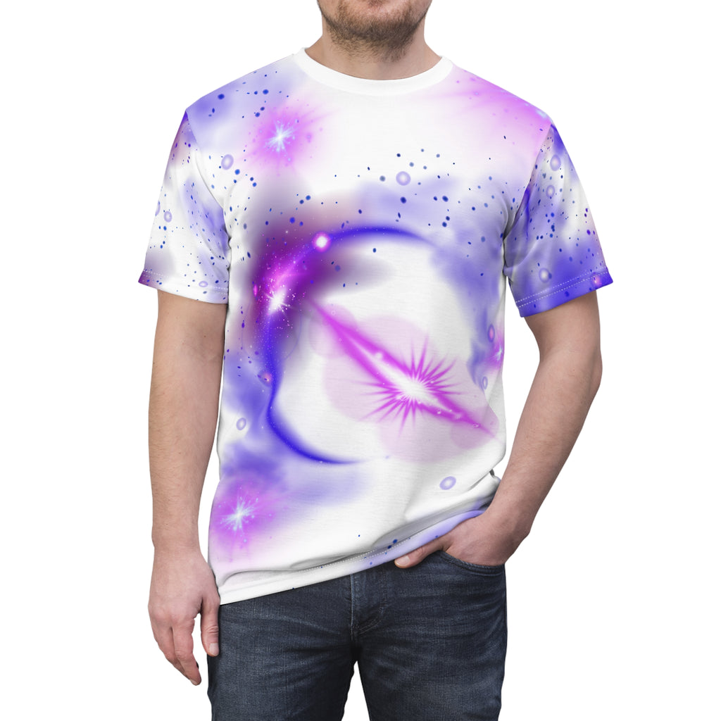 Galaxy Christian Tee — Cosmic Nebula All-Over Print Shirt "Lord God" "It Is You Who Have Created The Heavens and Earth..."