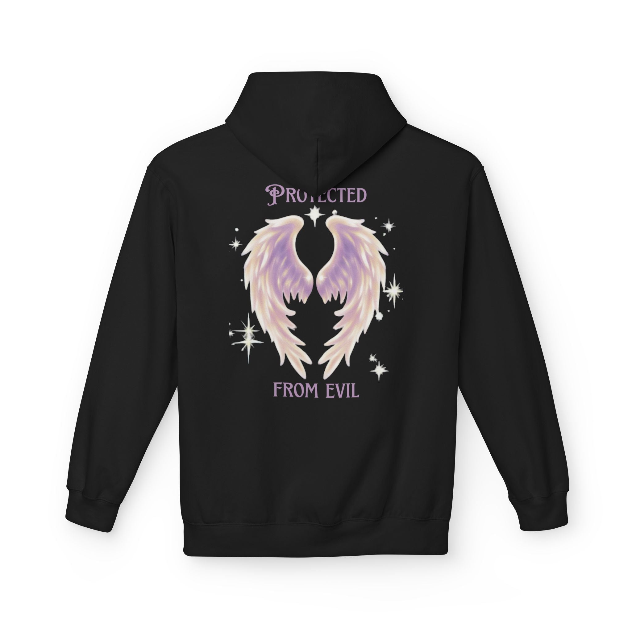 Protected From Evil Hoodie — Angel Wings Spiritual Graphic Hoodie