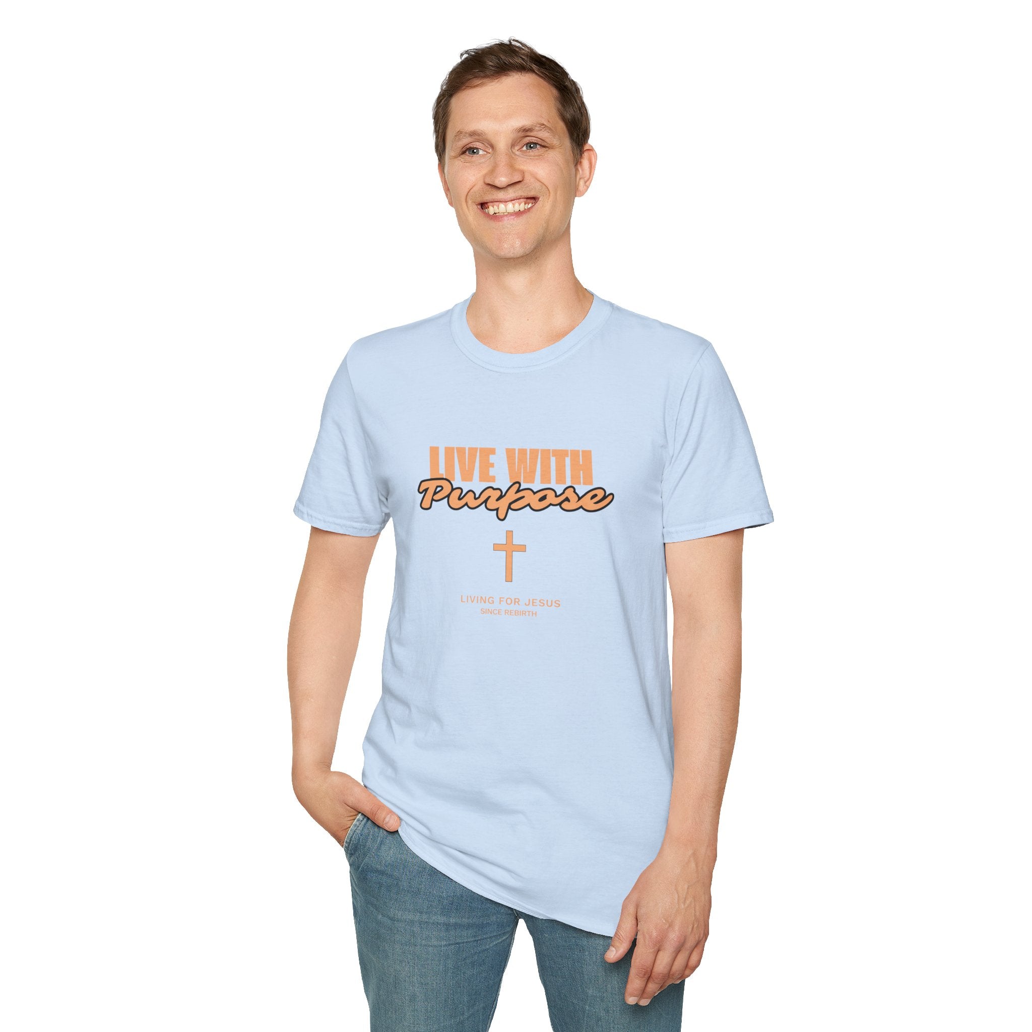 Live With Purpose Christian T-Shirt — "Living for Jesus" Cross Tee