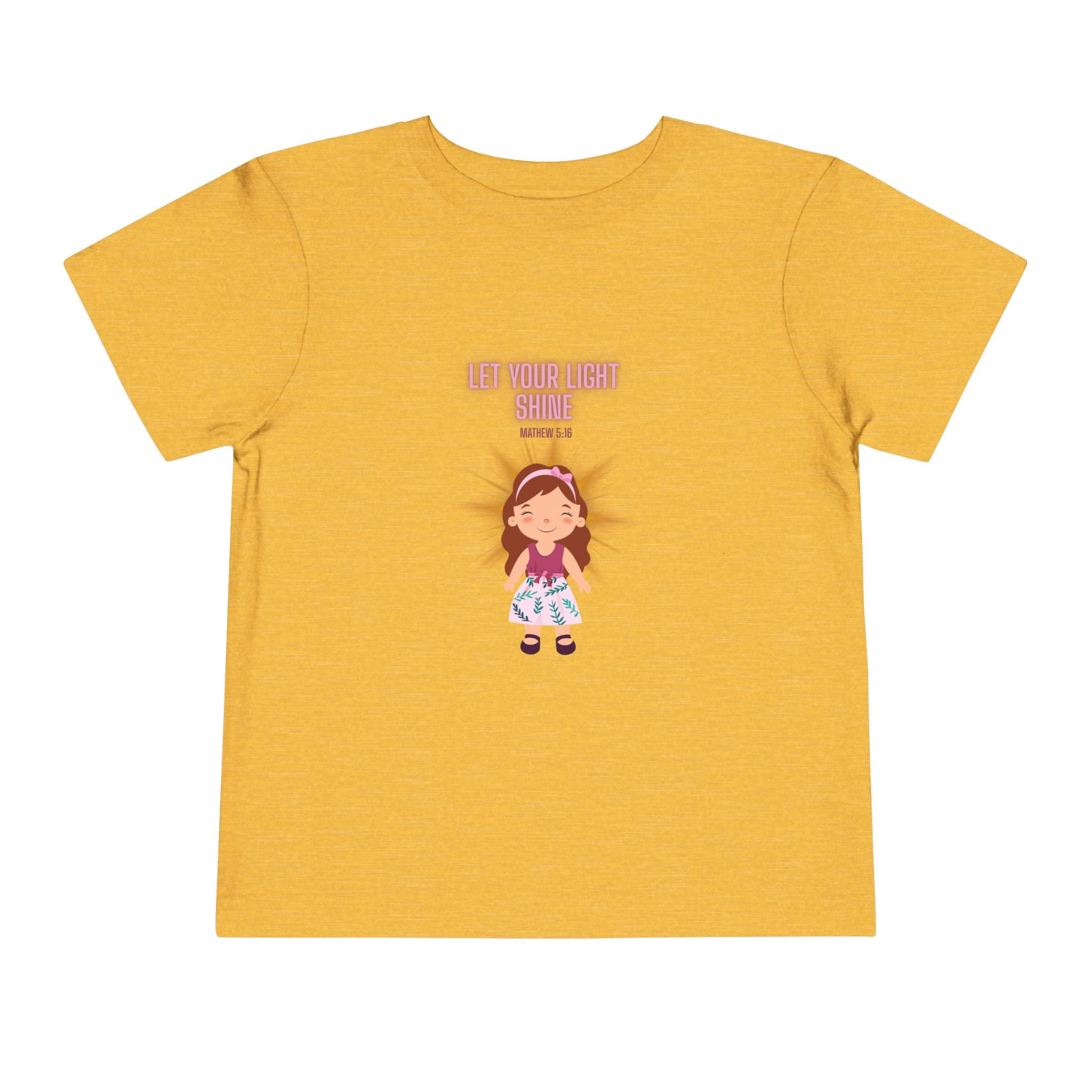 “Let Your Light Shine” Toddler Tee — Cute Girl Sunshine Graphic