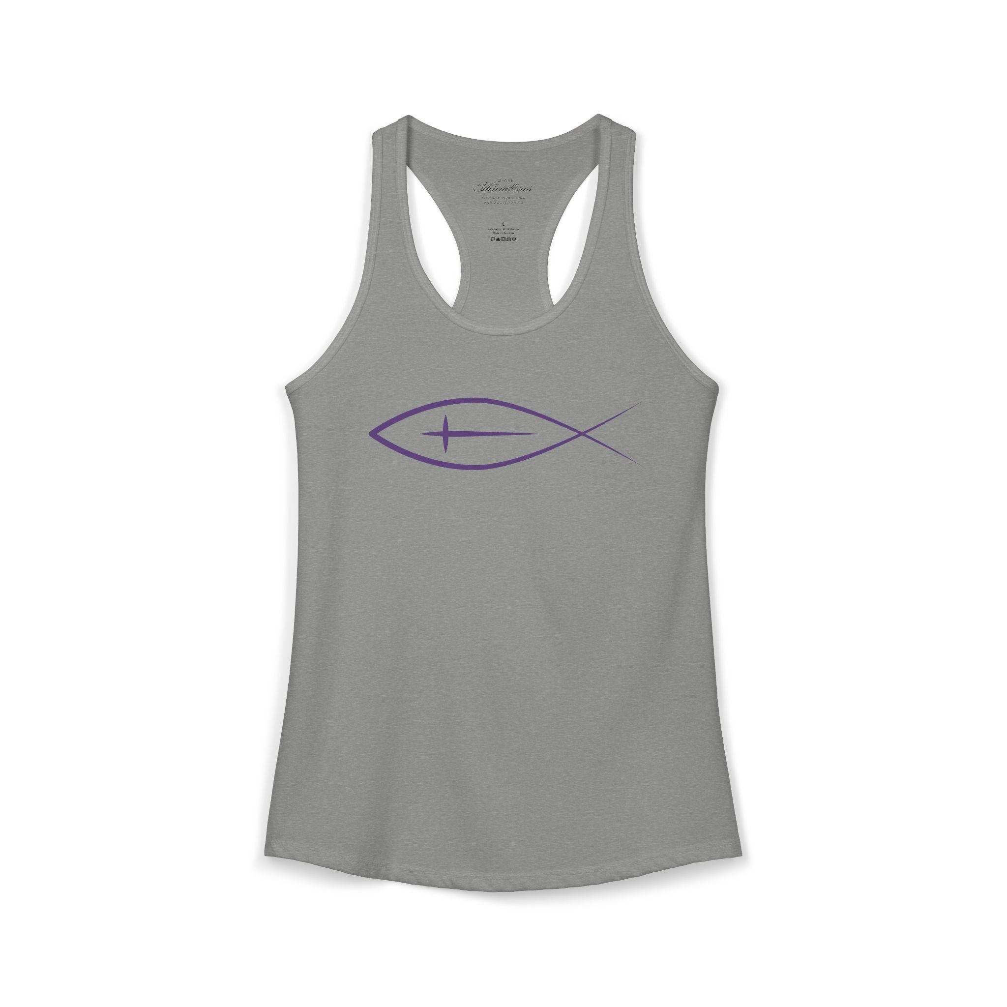 Christian Fish & Cross Racerback Tank — Women's Faith Tank Top