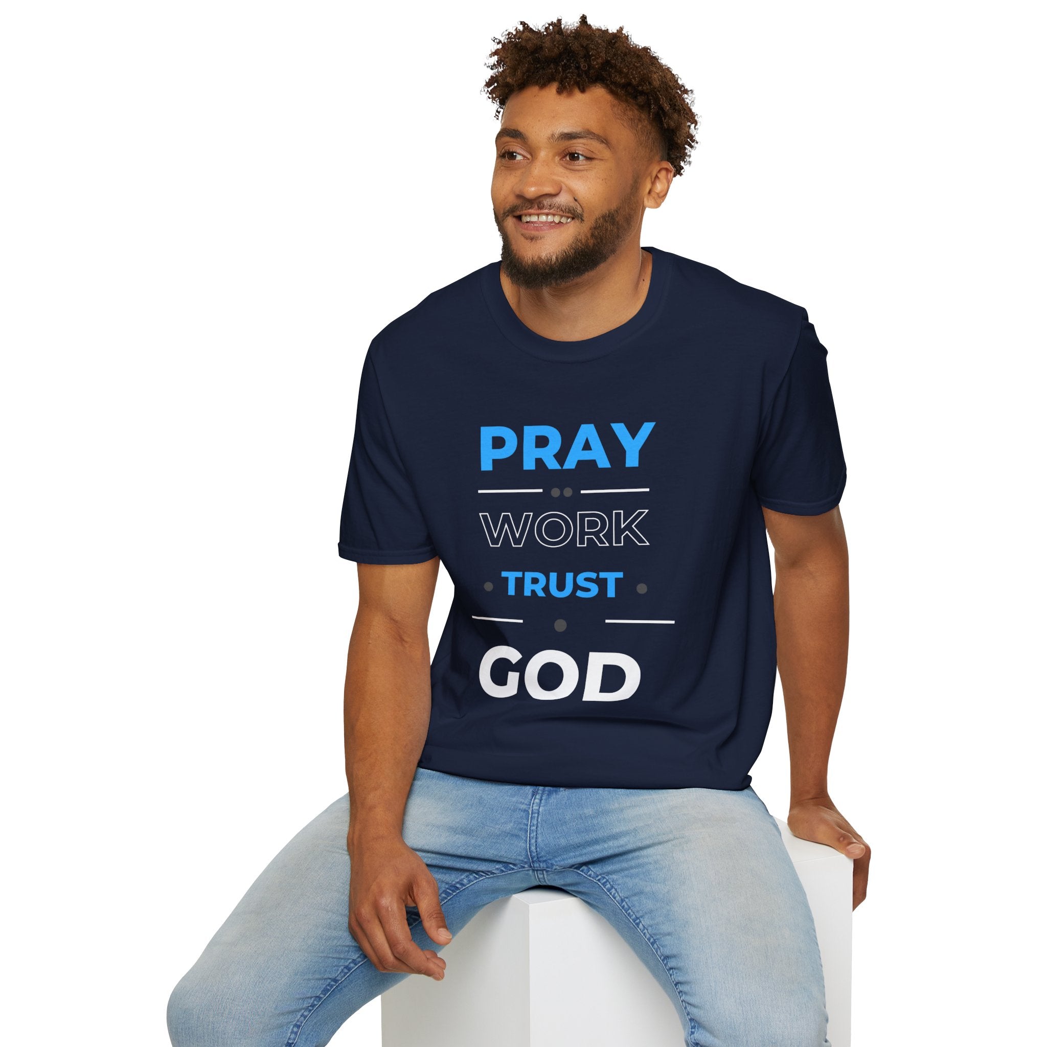 Pray Work Trust God T-Shirt — Inspirational Christian Faith Tee