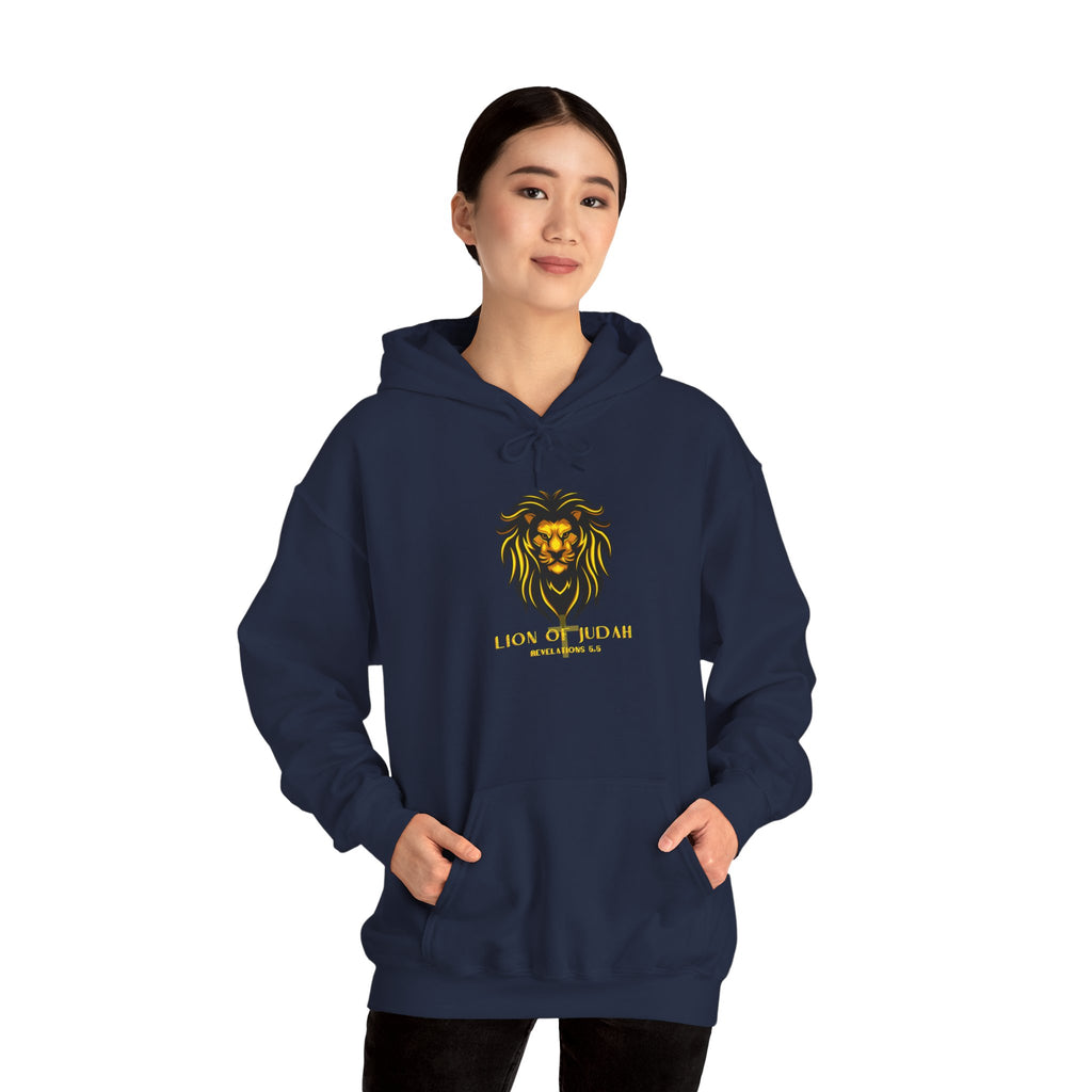 Lion of Judah Hoodie — Gold Lion Graphic Christian Sweatshirt