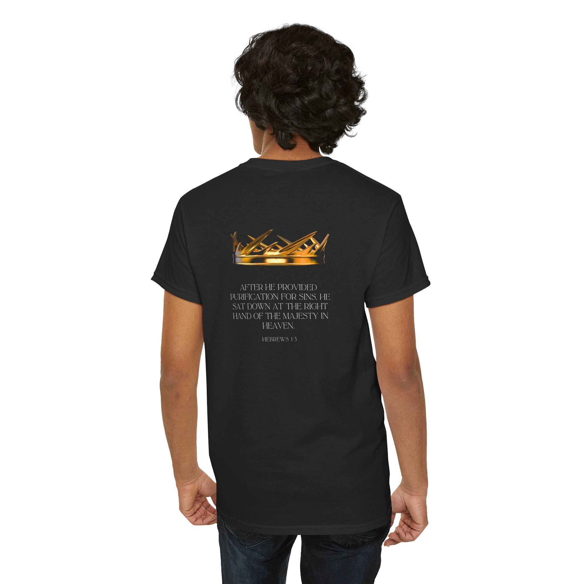 Christian Cross T‑Shirt — 'Reign of Christ' Graphic Tee with Crown of Thorns Back Print