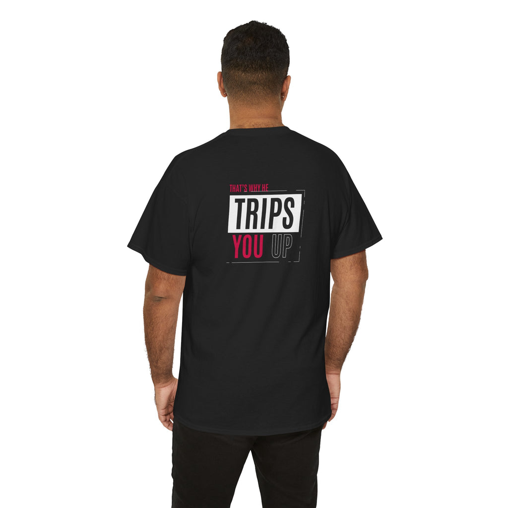Devil Believes in Jesus Graphic Tee — "Trips You Up" Christian Faith Shirt
