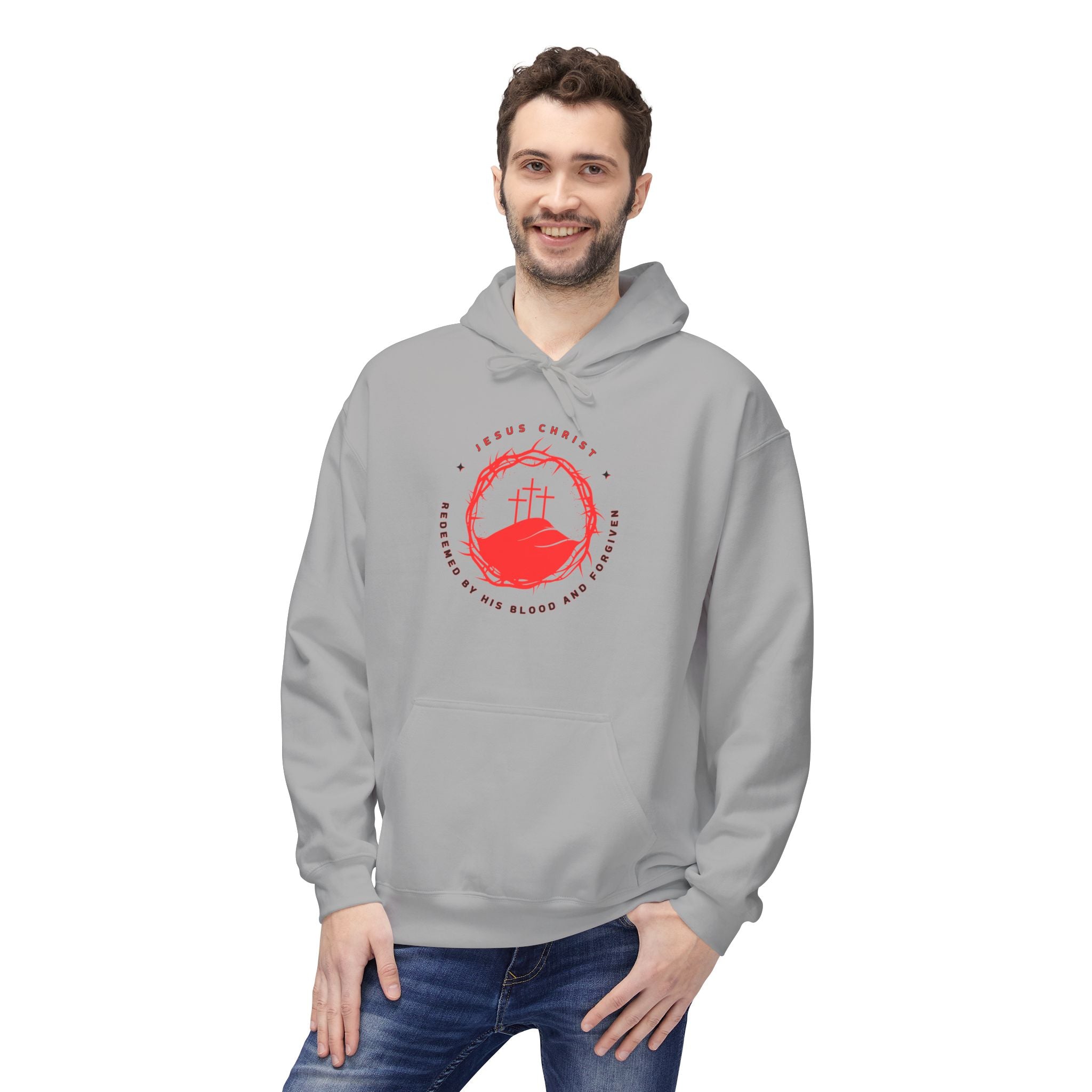 Jesus Christ Crown of Thorns Calvary Hoodie-Redeemed By His Blood and Forgiven