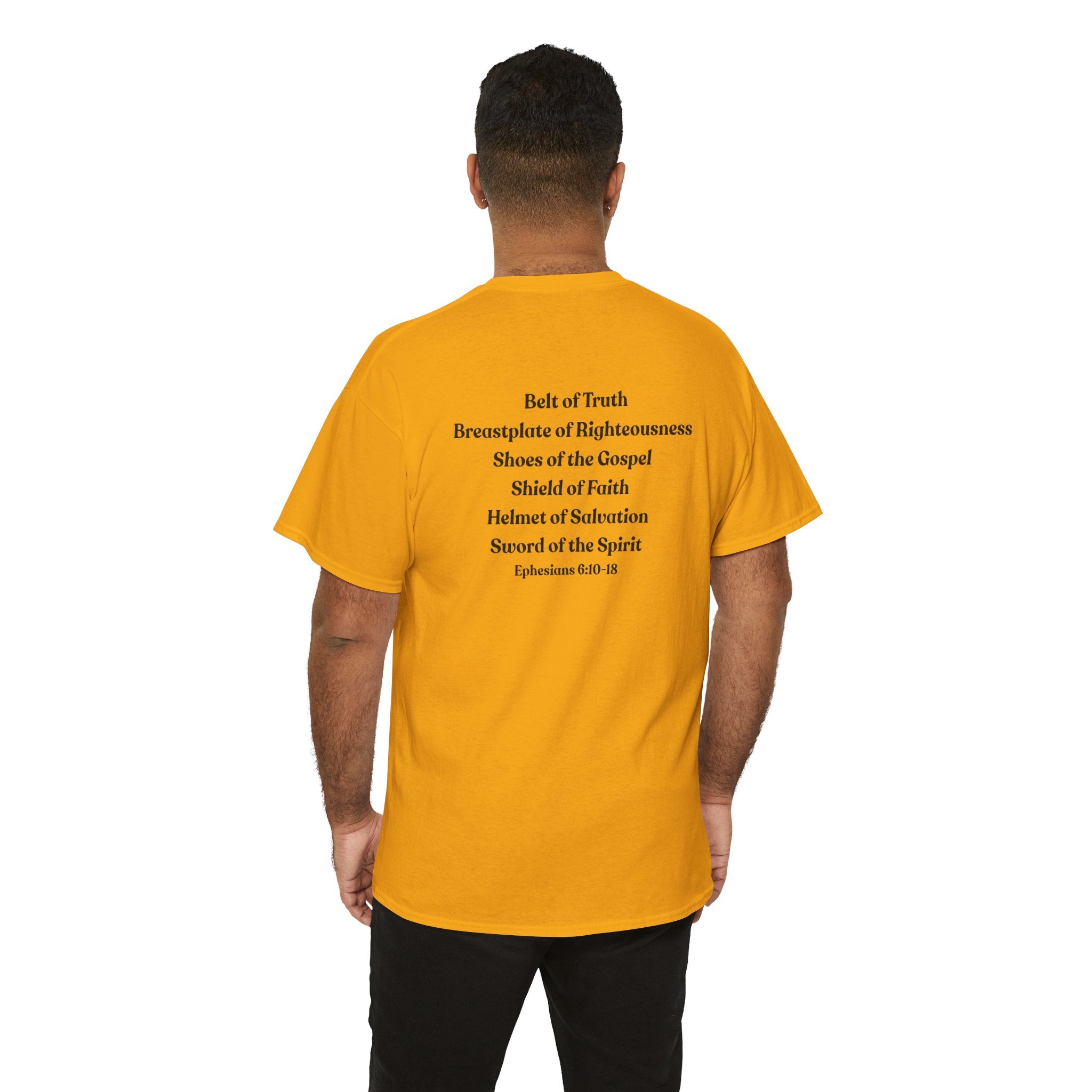 Christian Armor of God T-Shirt — Men's "Put on the Armor of God" Bible Verse Tee