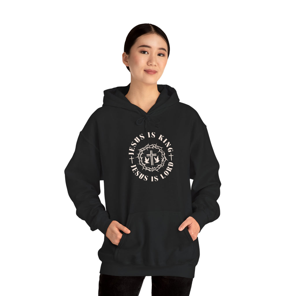 Christian Hoodie - "Jesus Is King, Jesus Is Lord" Cross Pullover