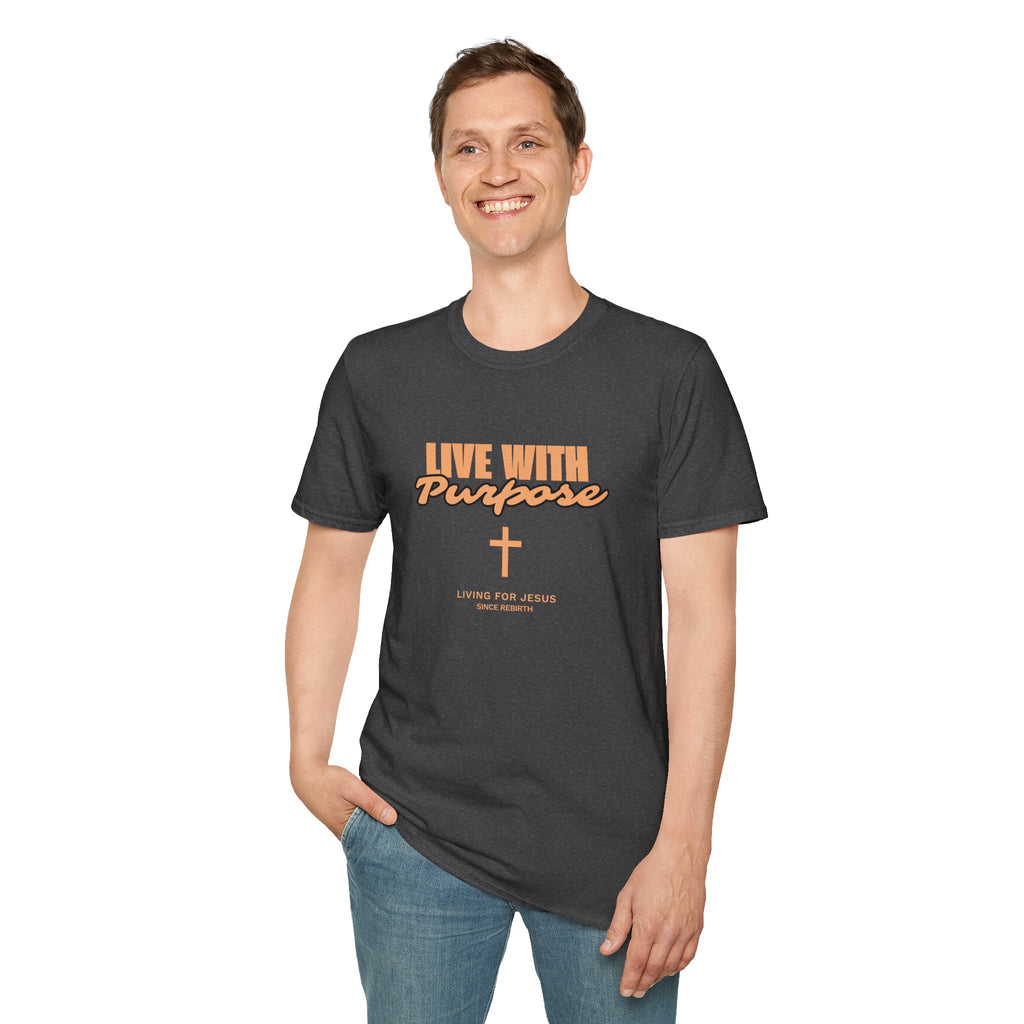 Live With Purpose Christian T-Shirt — "Living for Jesus" Cross Tee
