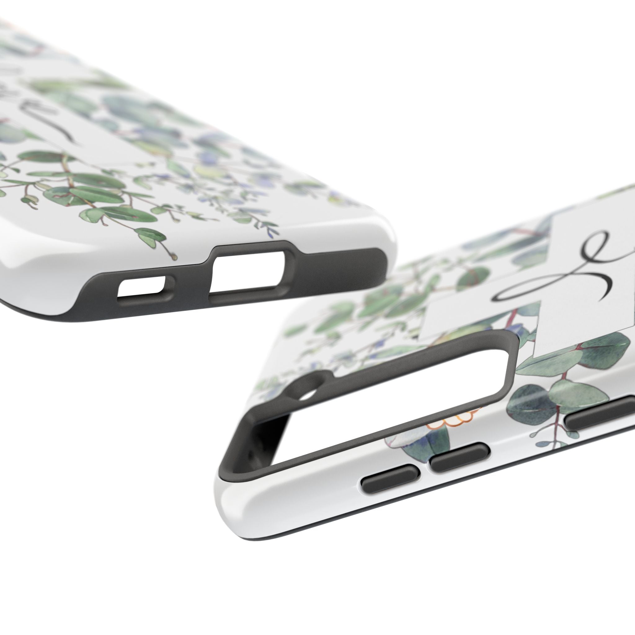 Religious Cross Tough Phone Case — Eucalyptus Floral "Love" Design