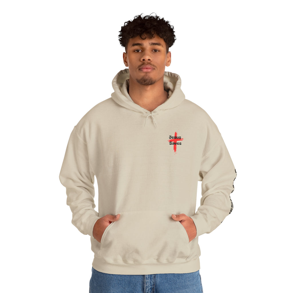 Saved By Grace Hoodie — Christian Cross Faith Pullover