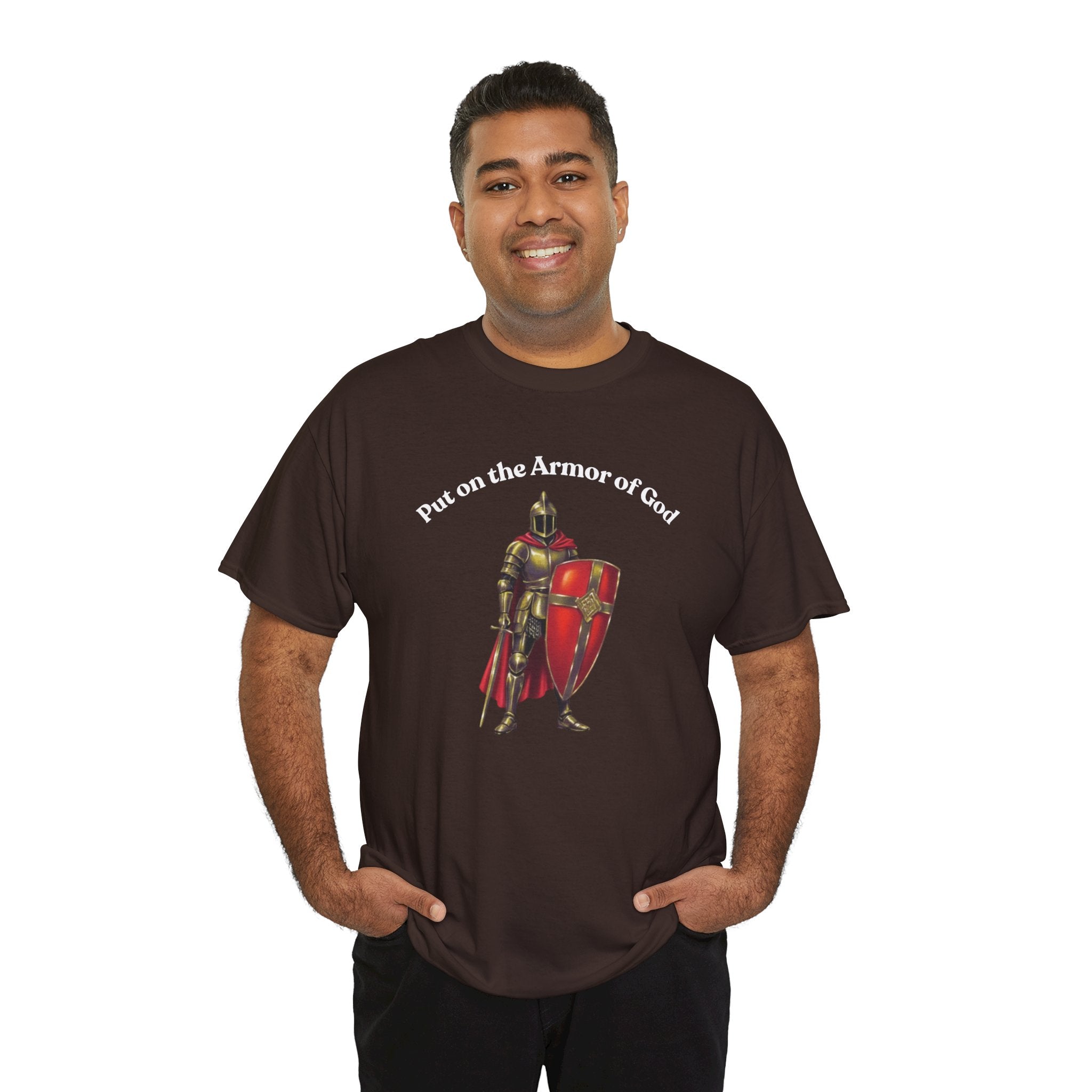 Christian Armor of God T-Shirt — Men's "Put on the Armor of God" Bible Verse Tee