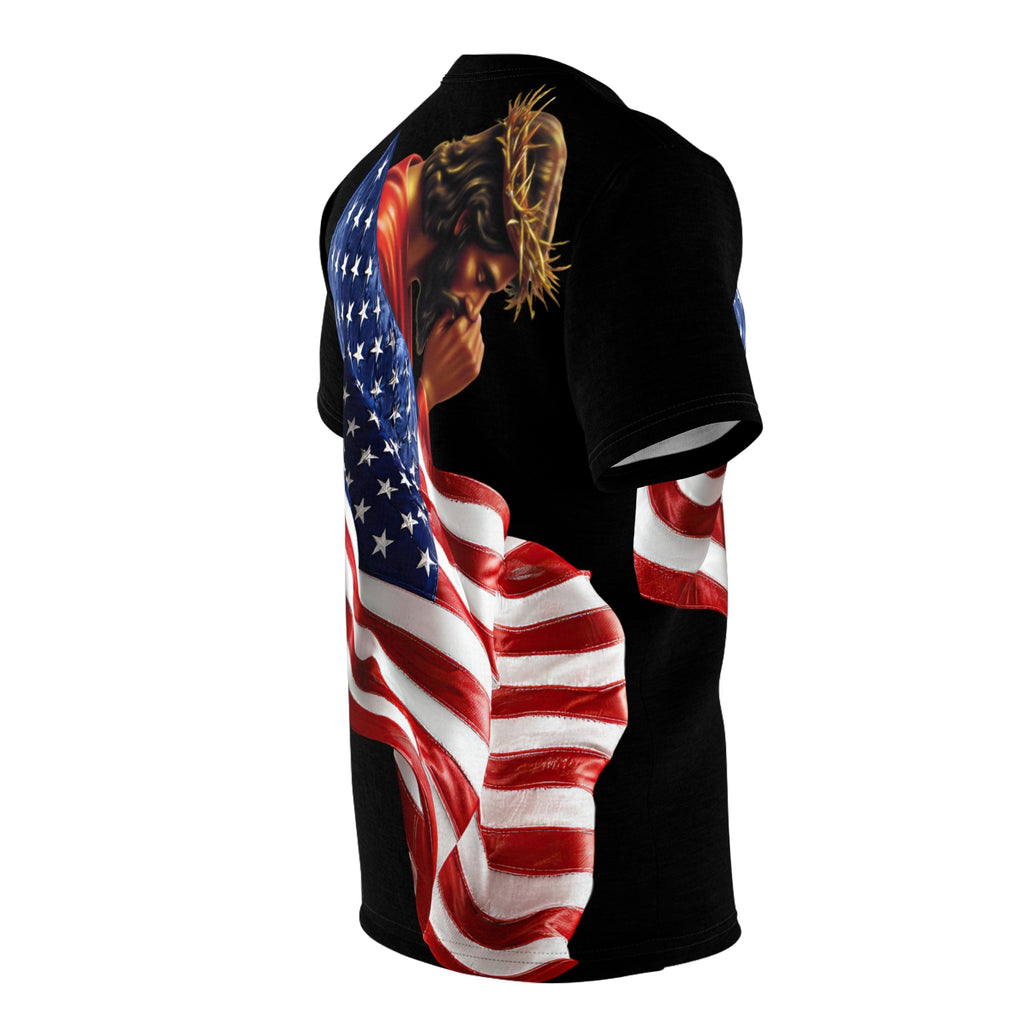 Patriotic Cross Tee — American Flag Christian T-Shirt