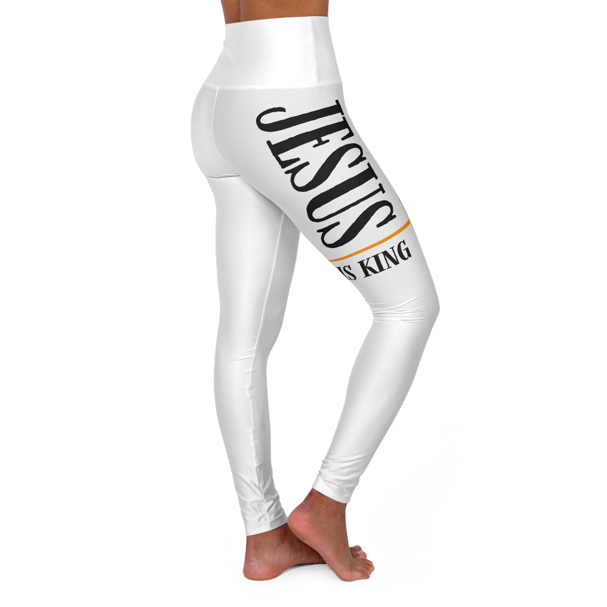 Jesus Is King Cross Leggings — Christian High-Waisted Leggings
