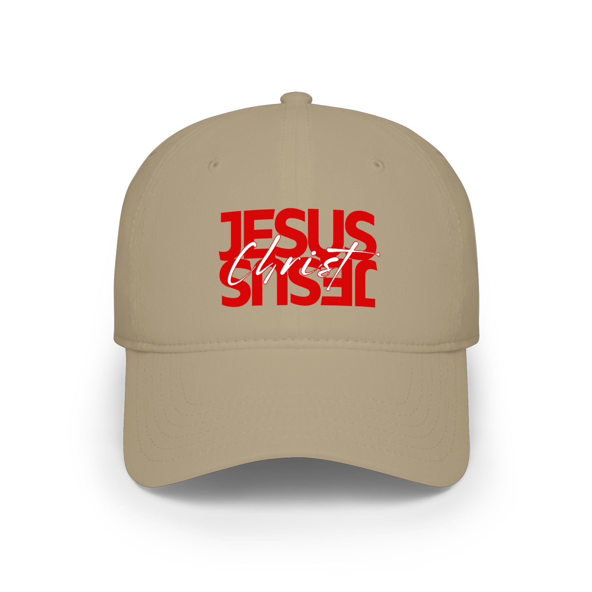 Jesus Christ Baseball Cap - Bold Red Faith Low Profile Hat