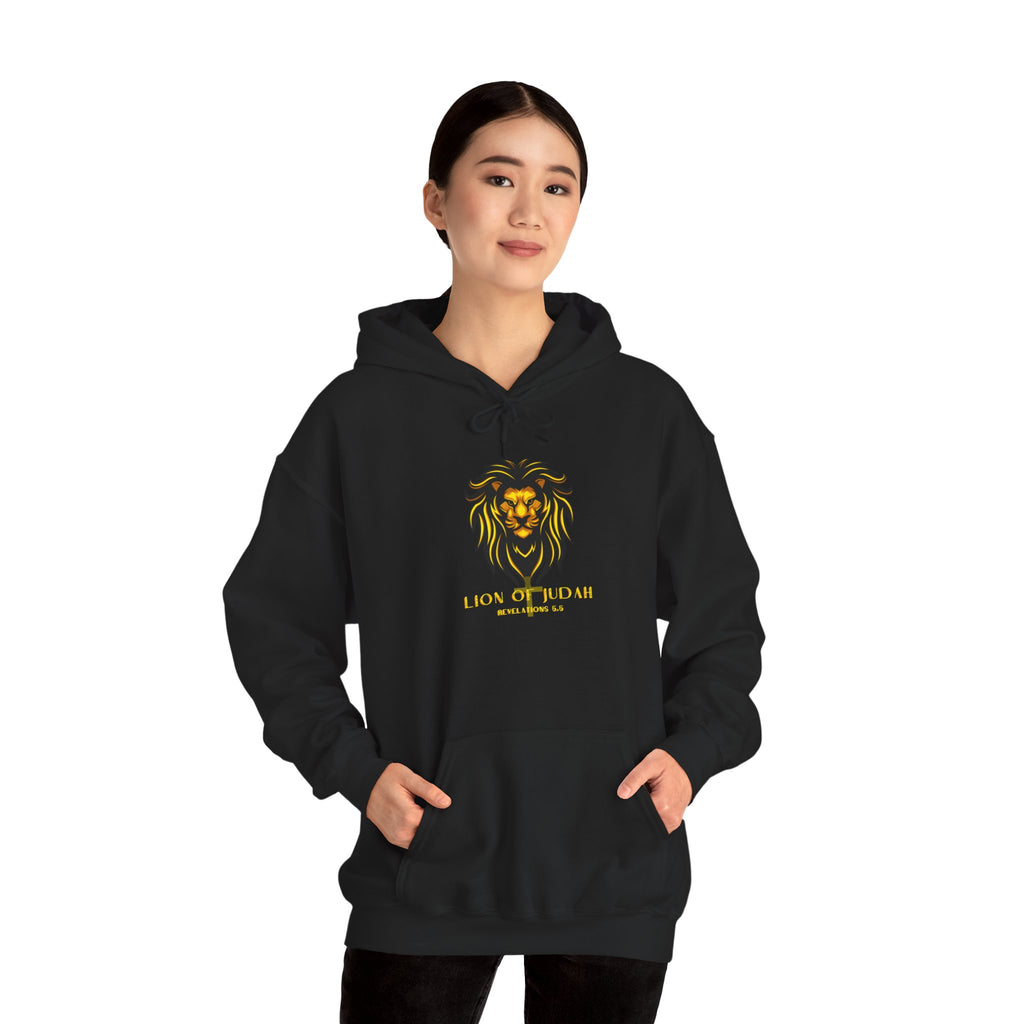 Lion of Judah Hoodie — Gold Lion Graphic Christian Sweatshirt