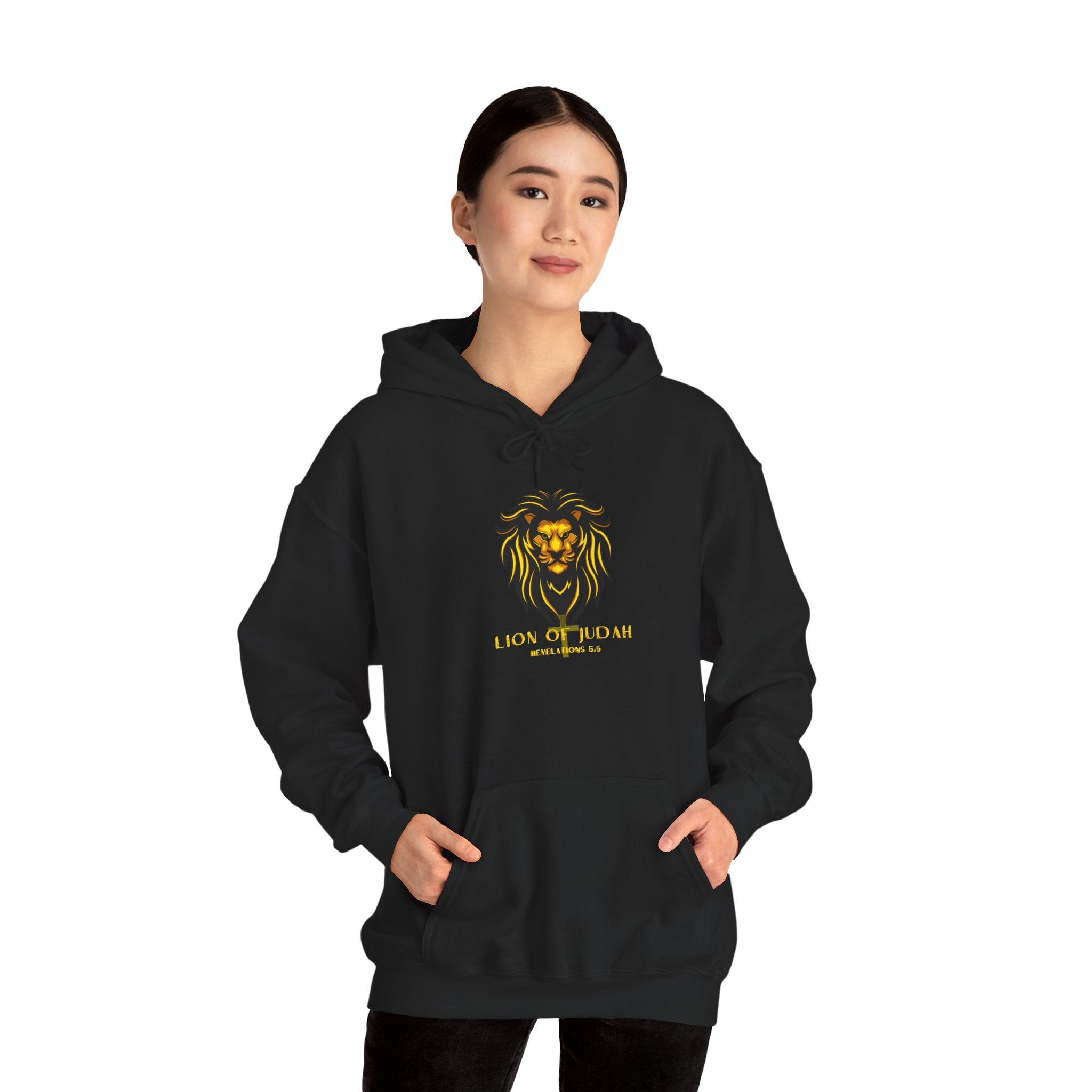 Lion of Judah Hoodie — Gold Lion Graphic Christian Sweatshirt
