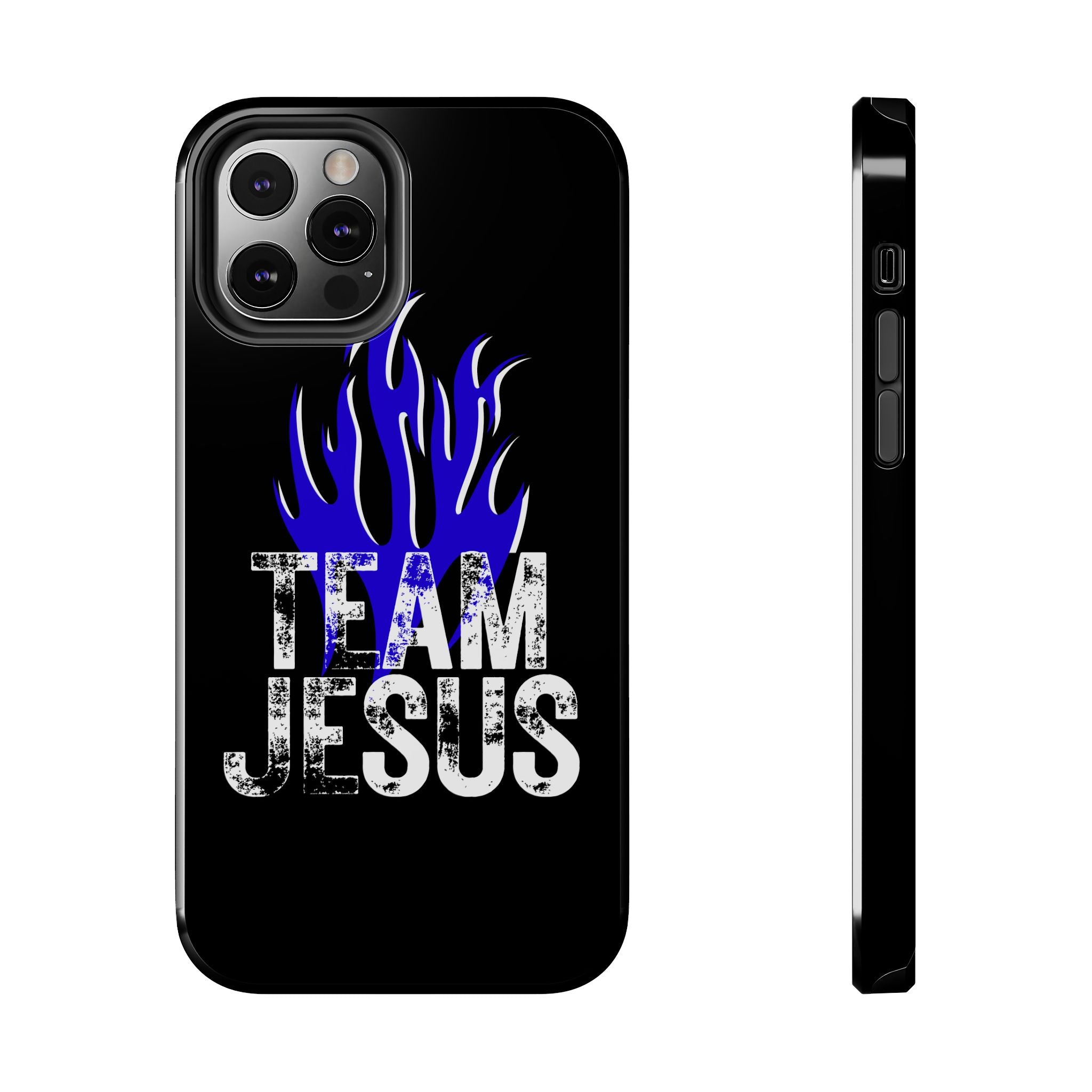 Team Jesus Phone Case — Blue Flame Christian Protective Case