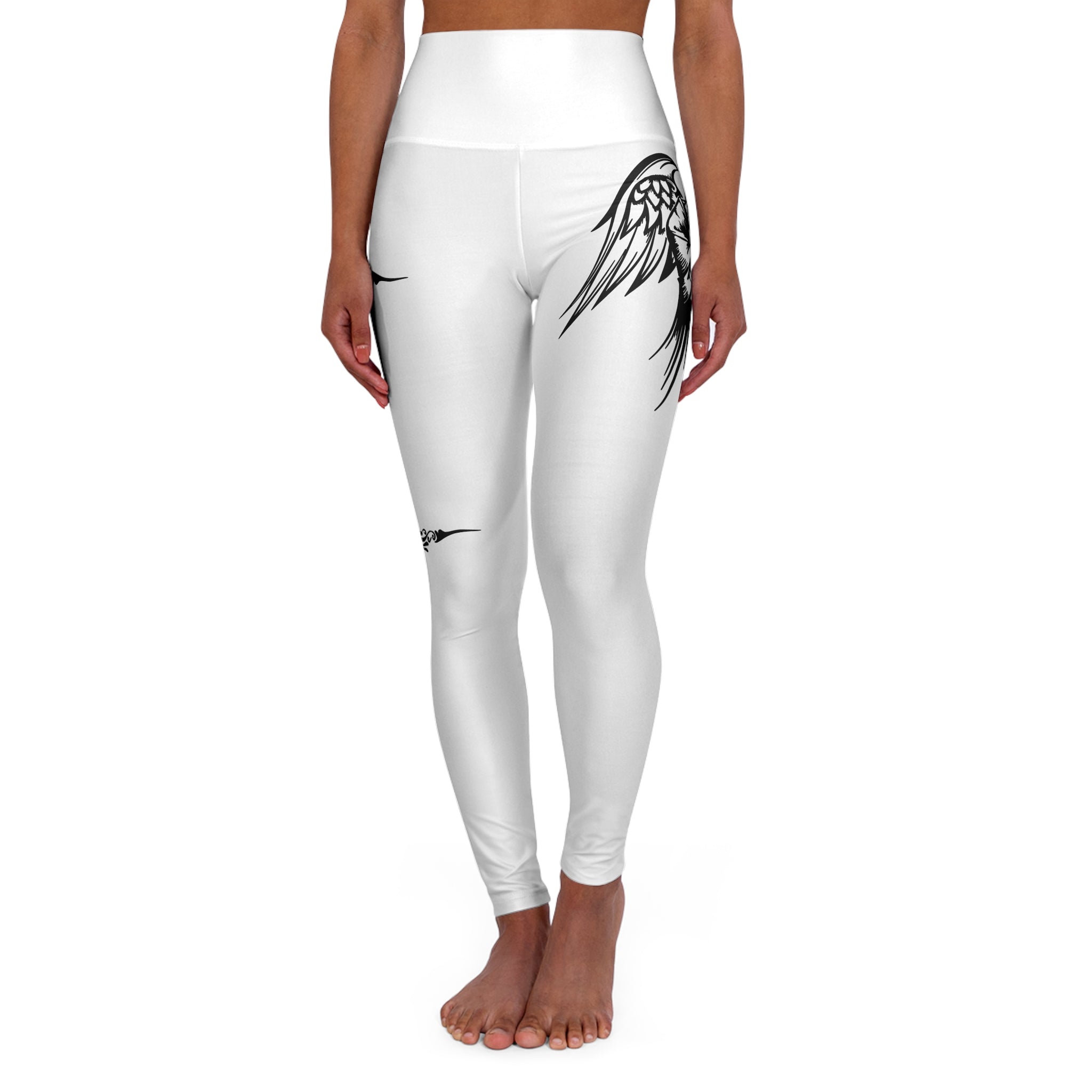 Guardian Angel High-Waisted Leggings — Christian “Protected” Script Design