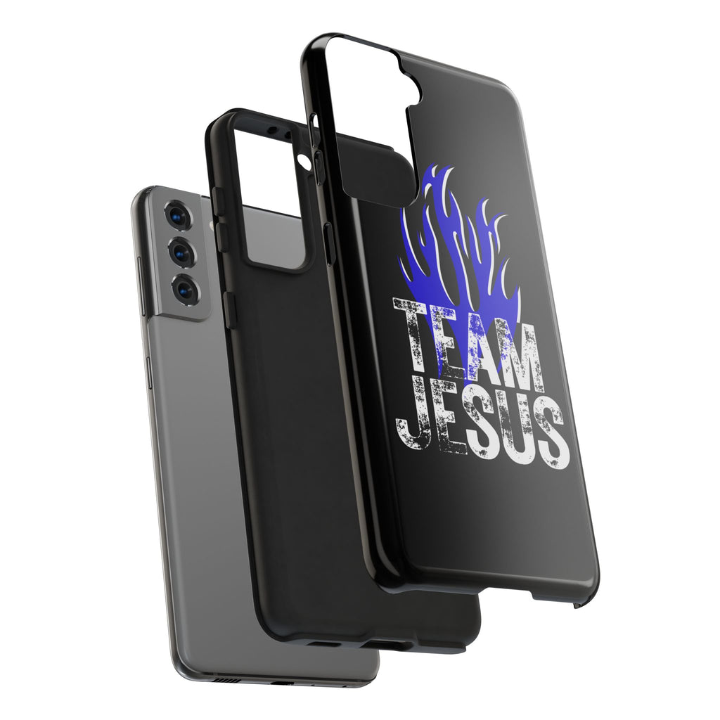 Team Jesus Phone Case — Blue Flame Christian Protective Case