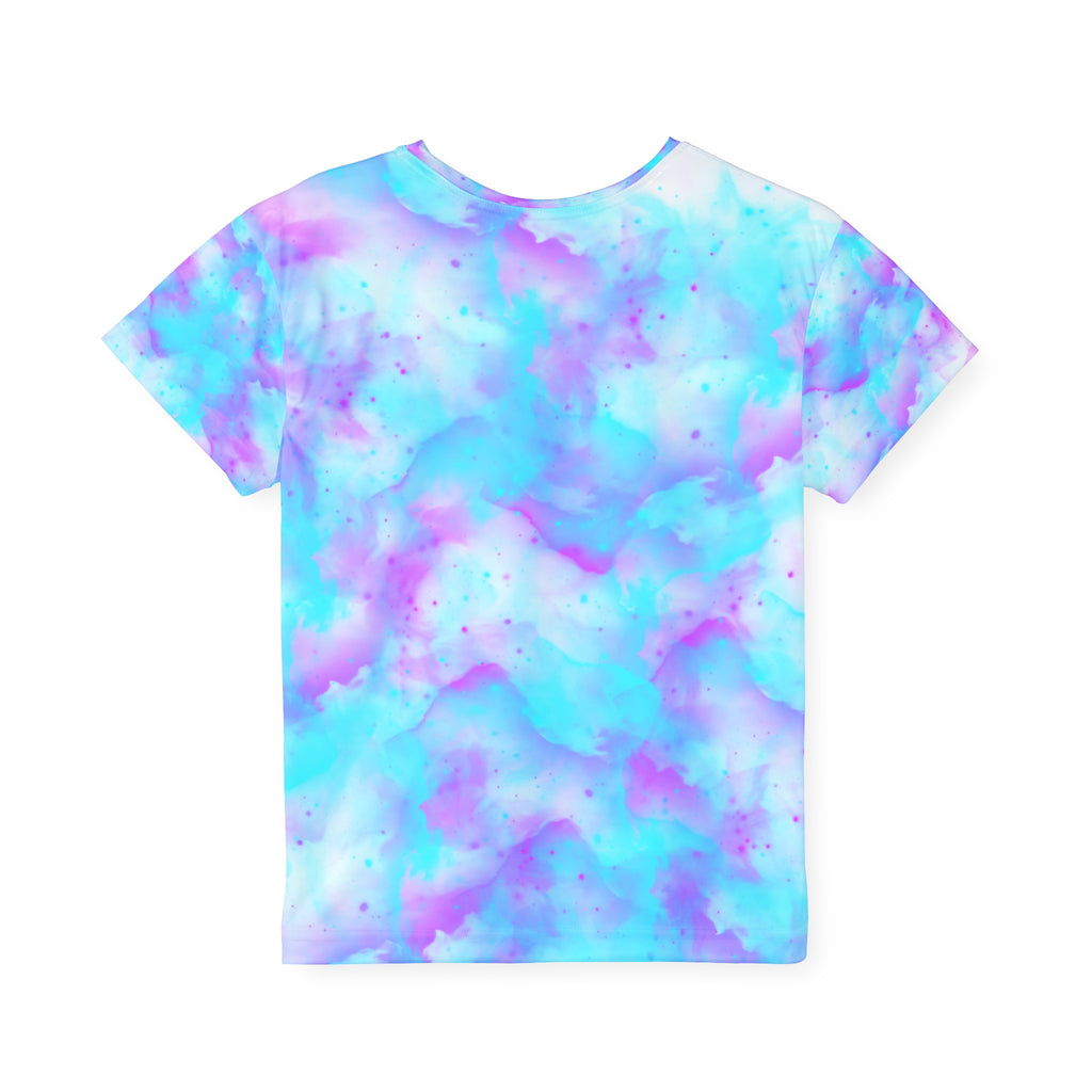 Kids Sky Graphic Tee — "Jesus King of the Universe" Pastel Christian Tee