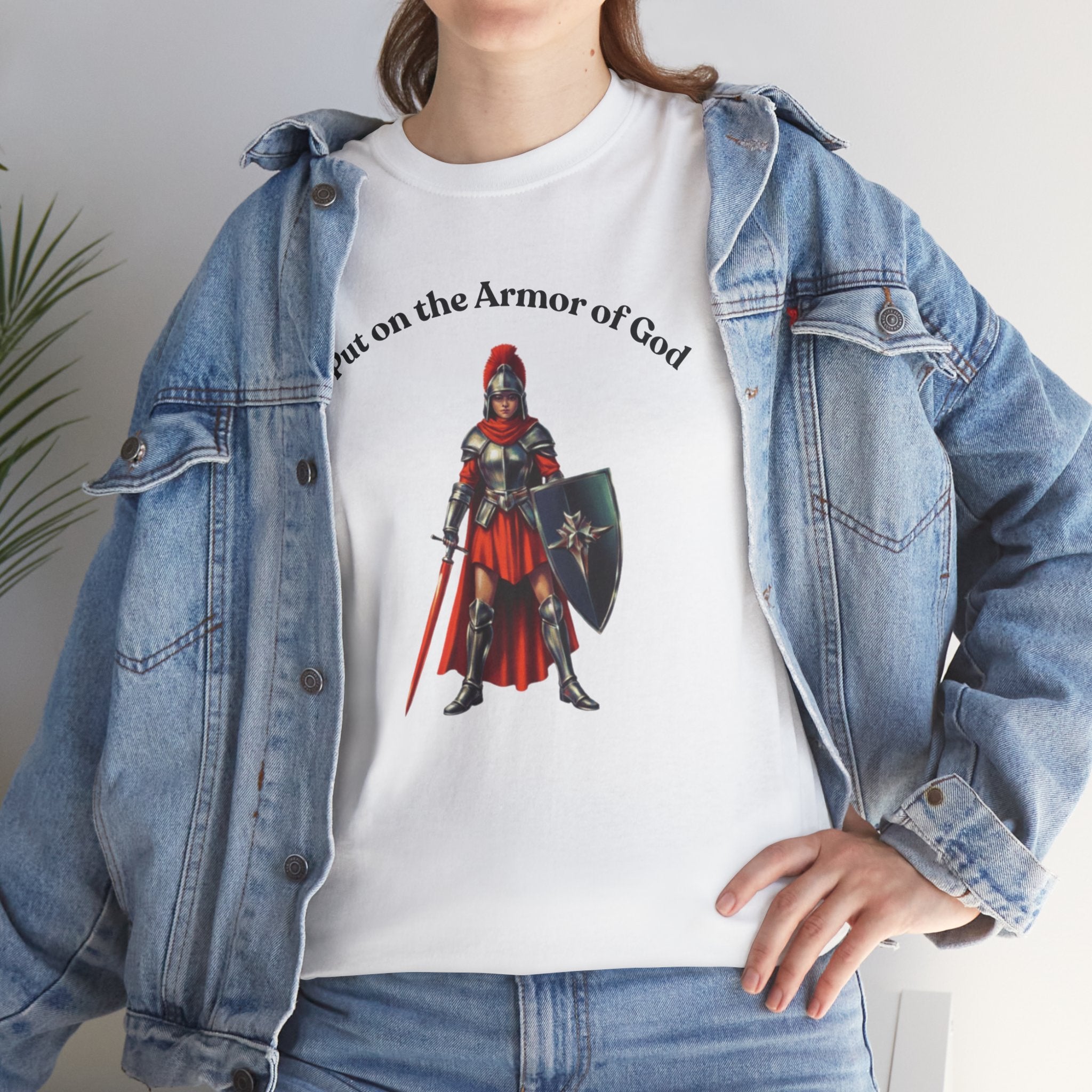 Christian Armor T-Shirt — "Put on the Armor of God" Women's Faith Tee