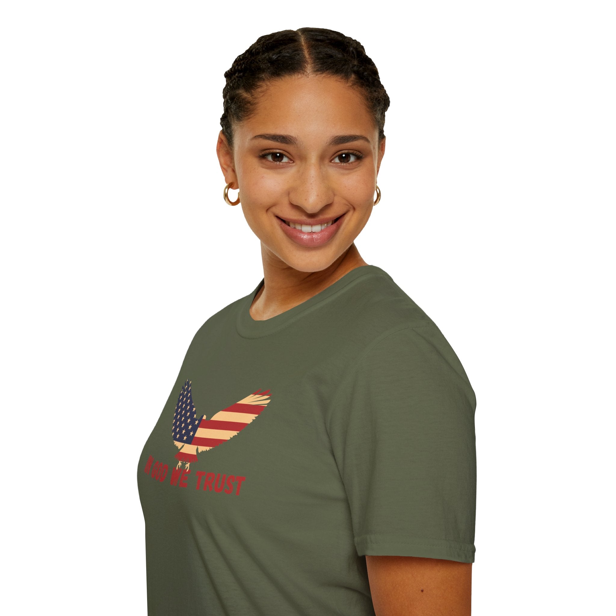 In God We Trust Eagle T-Shirt — Make America Christian Again Cross Tee