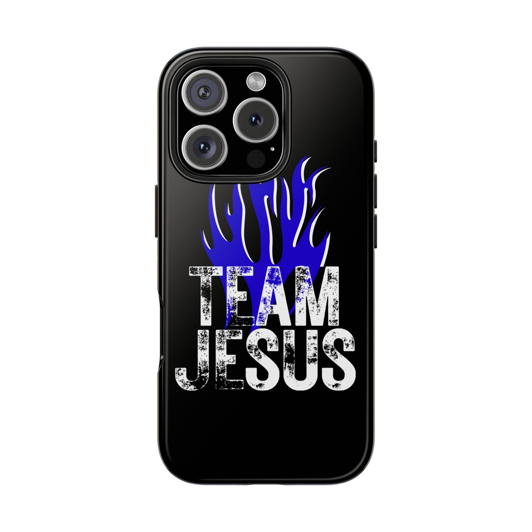 Team Jesus Phone Case — Blue Flame Christian Protective Case