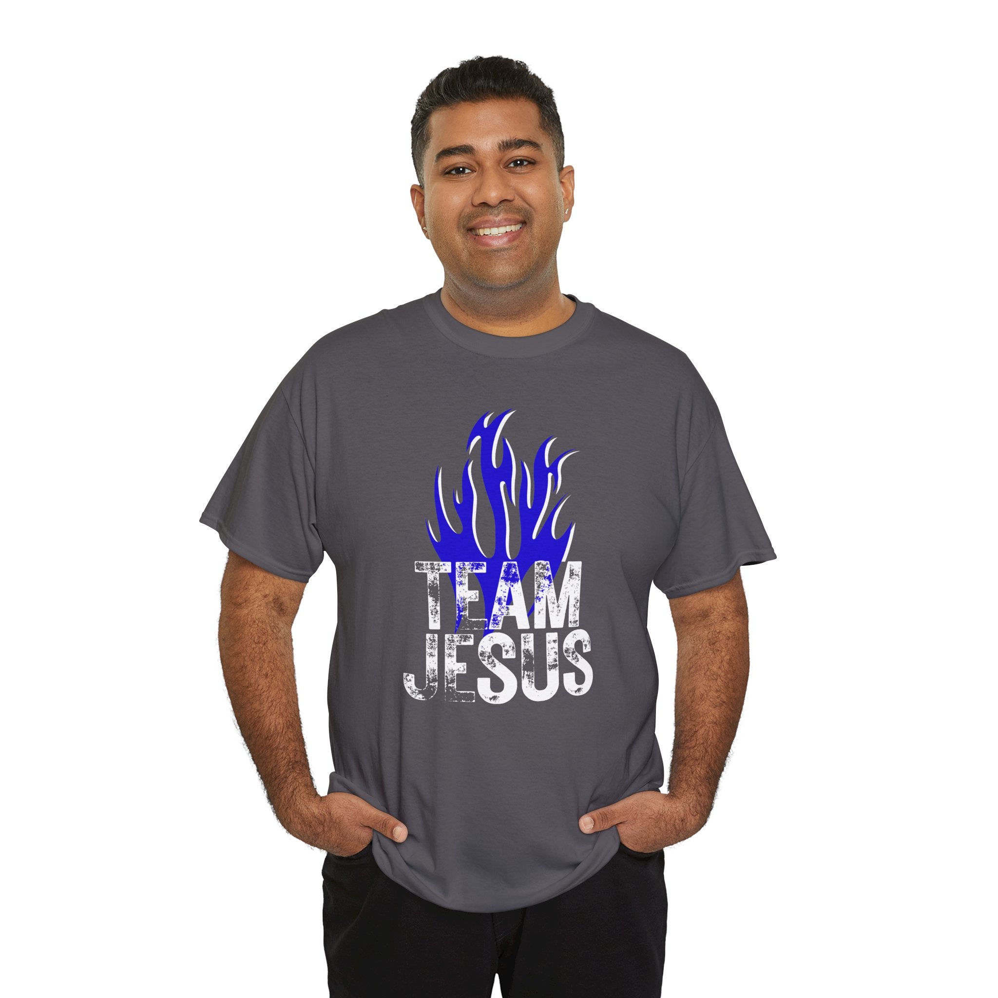 Team Jesus Flame Graphic Tee — Faith-Based Christian T-Shirt