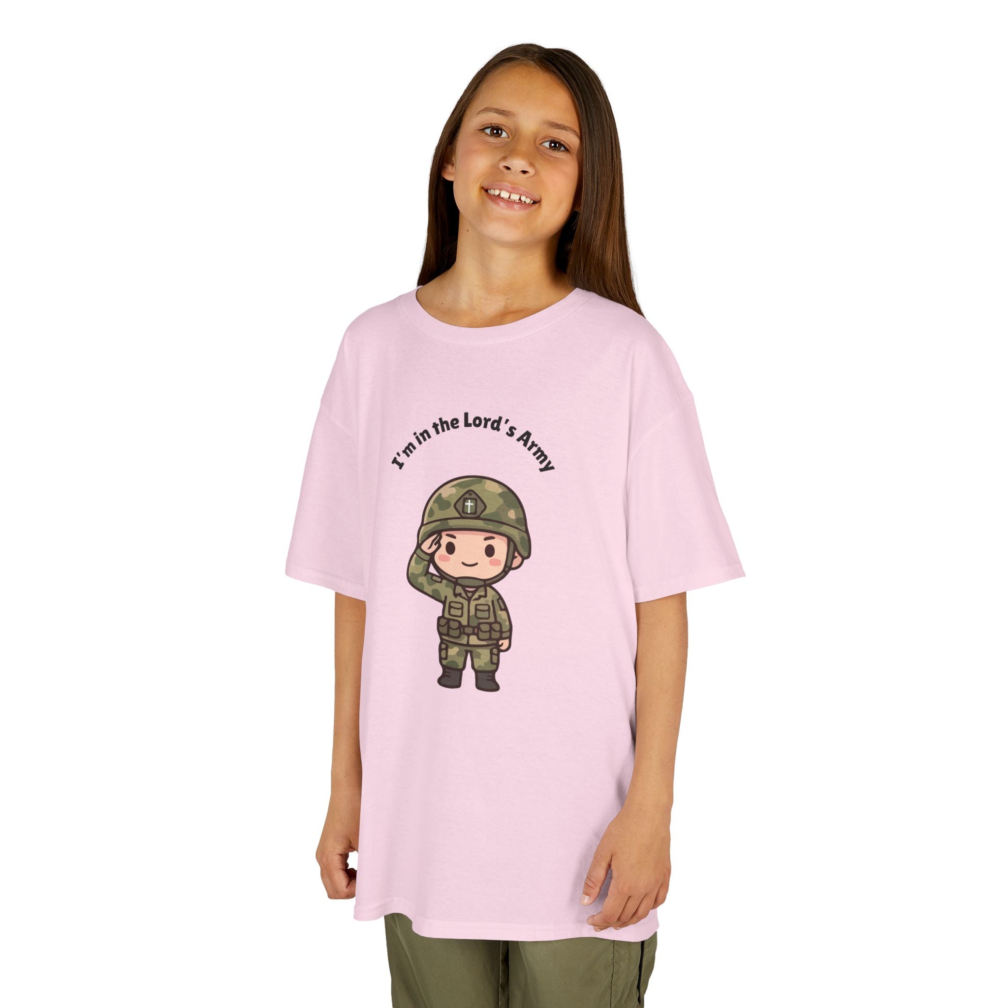 Kids Military Tee — Cute Soldier Illustration with "I'm in the Lord's Army"