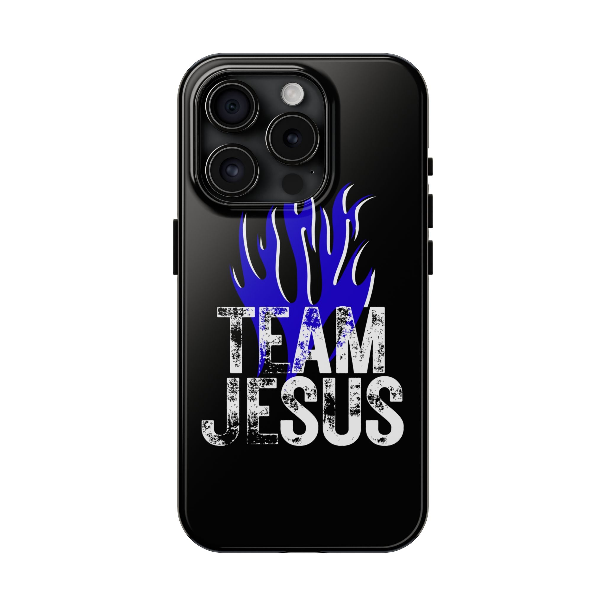 Team Jesus Phone Case — Blue Flame Christian Protective Case