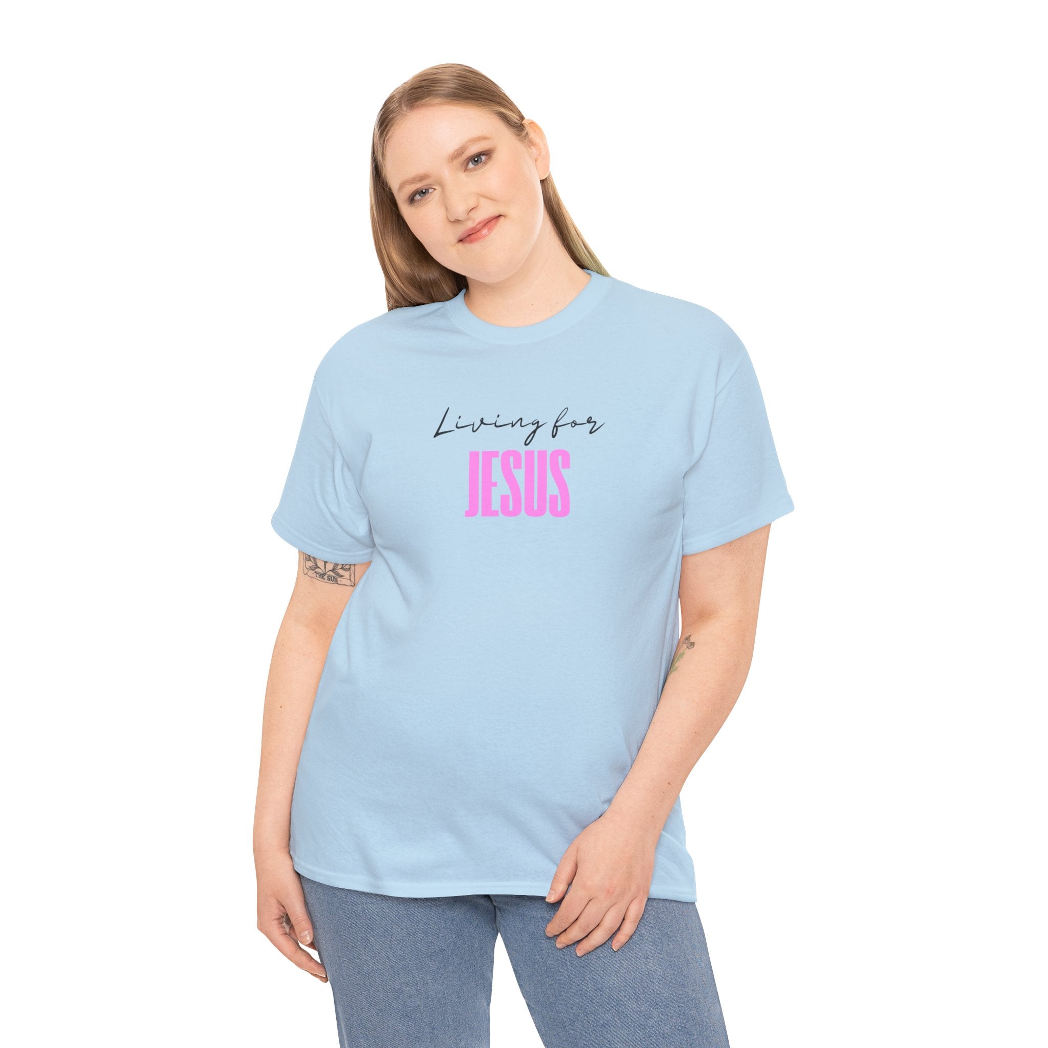 Living For Jesus Tee — Women's Christian Faith Graphic T-Shirt