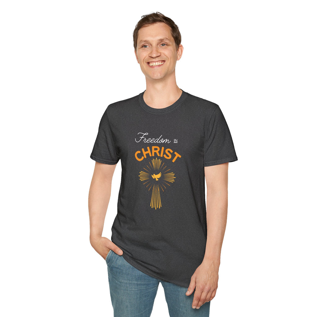 Freedom in Christ T-Shirt — Christian Faith Cross & Dove Tee