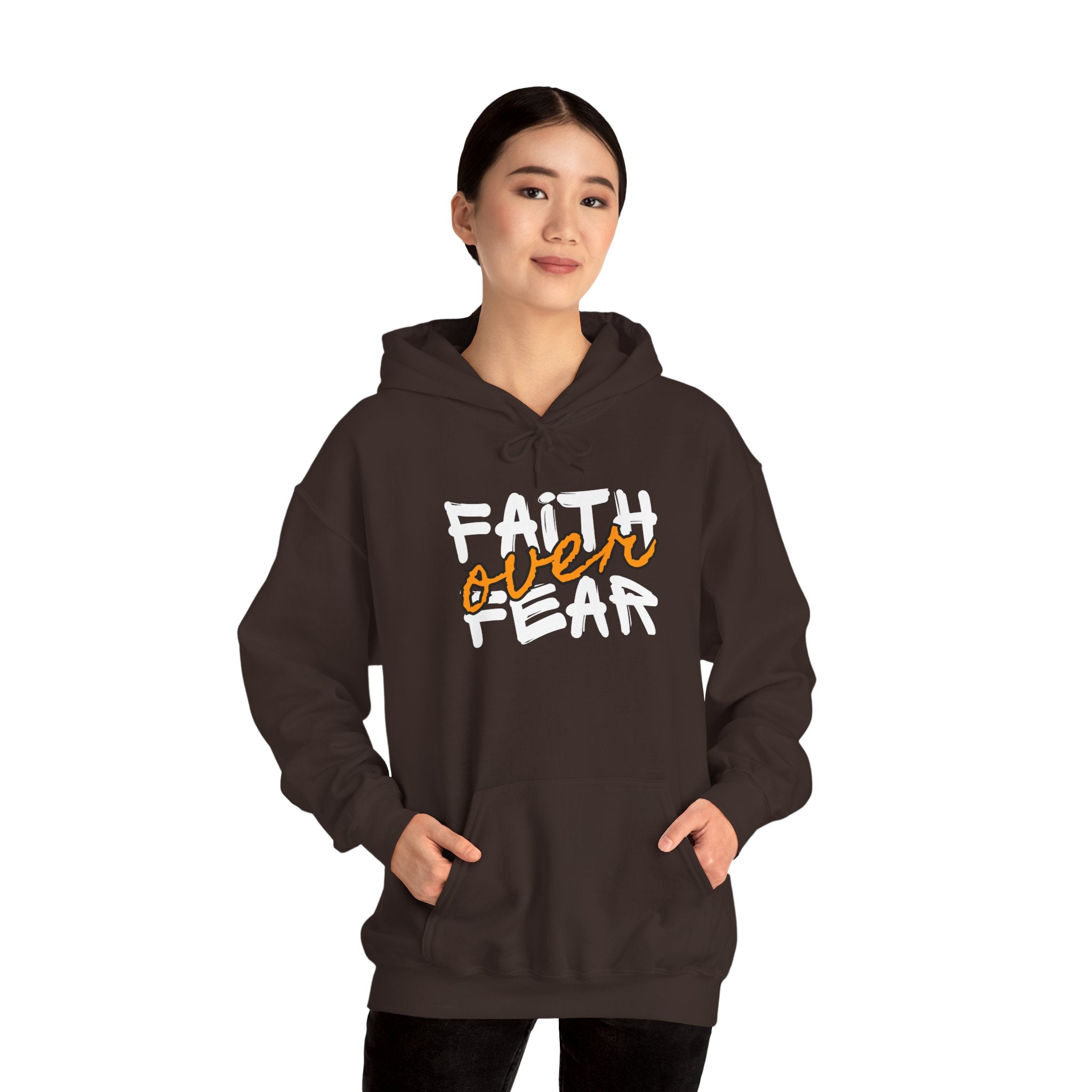 Faith Over Fear Hoodie — Christian Psalms 118:6 Cross Heart Sweatshirt